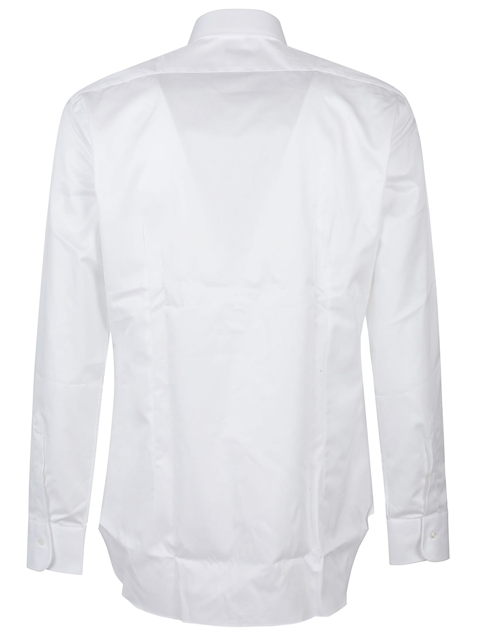 Barba Napoli Long Sleeve Neck Shirt In White
