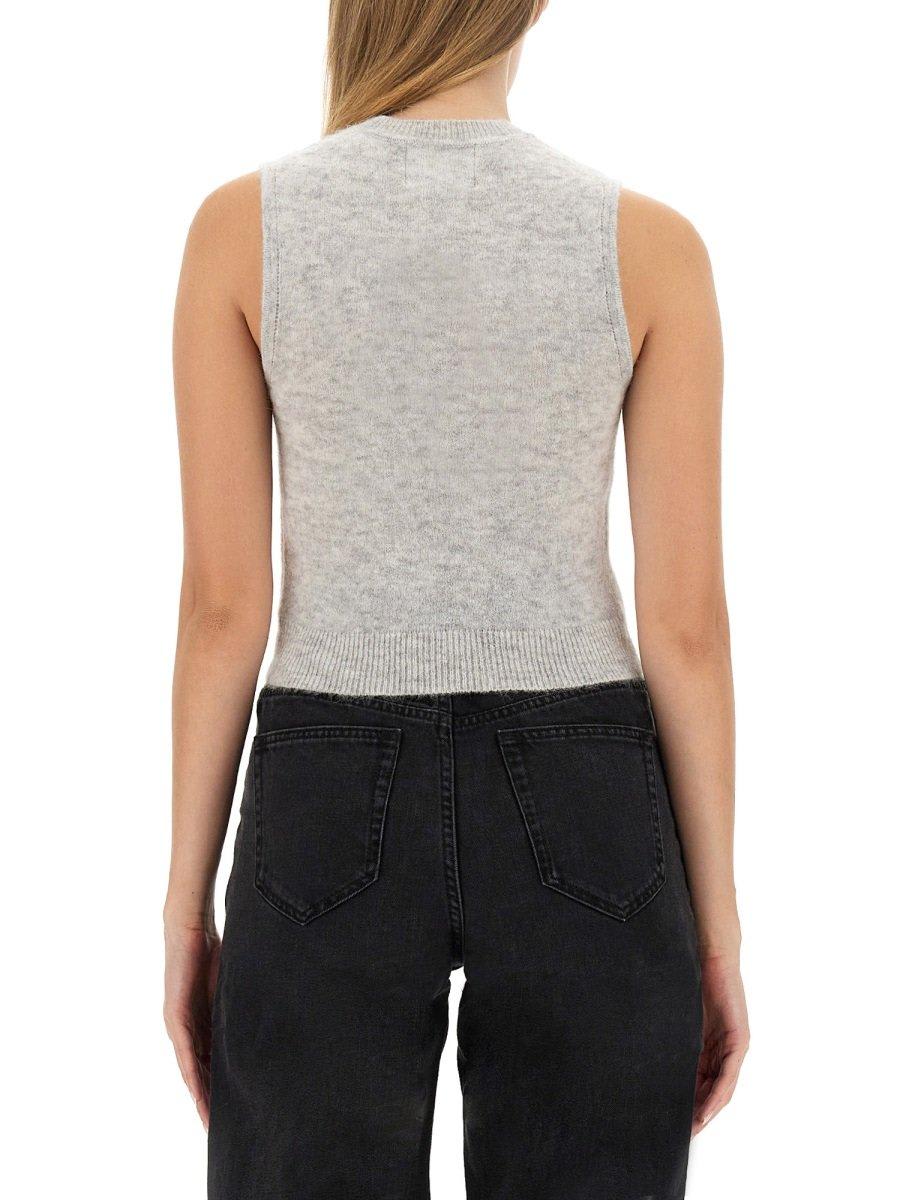 Shop Marant Etoile Ametis Knitted Vest In Grey