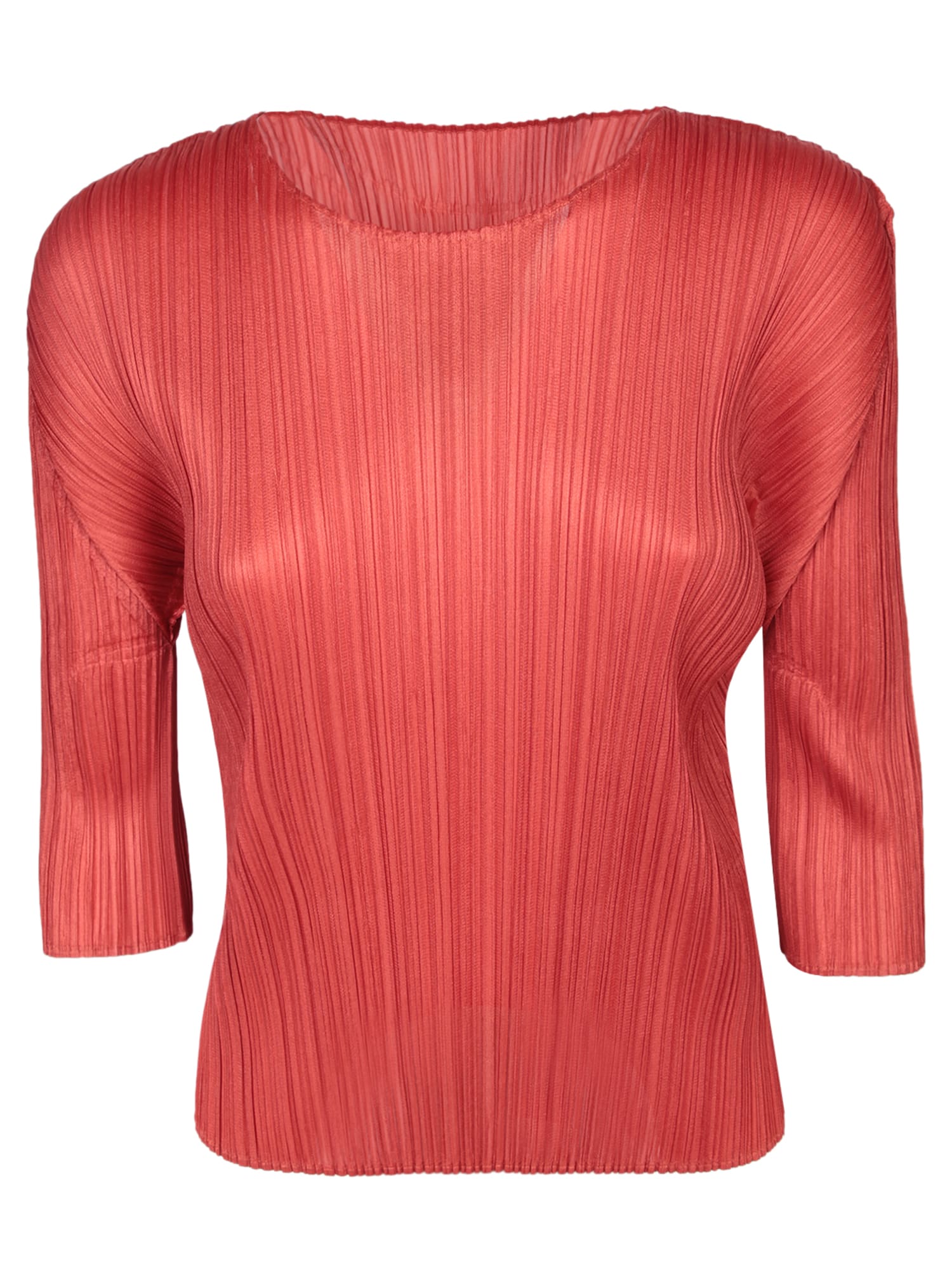 Shop Issey Miyake Pleats Please Red T-shirt