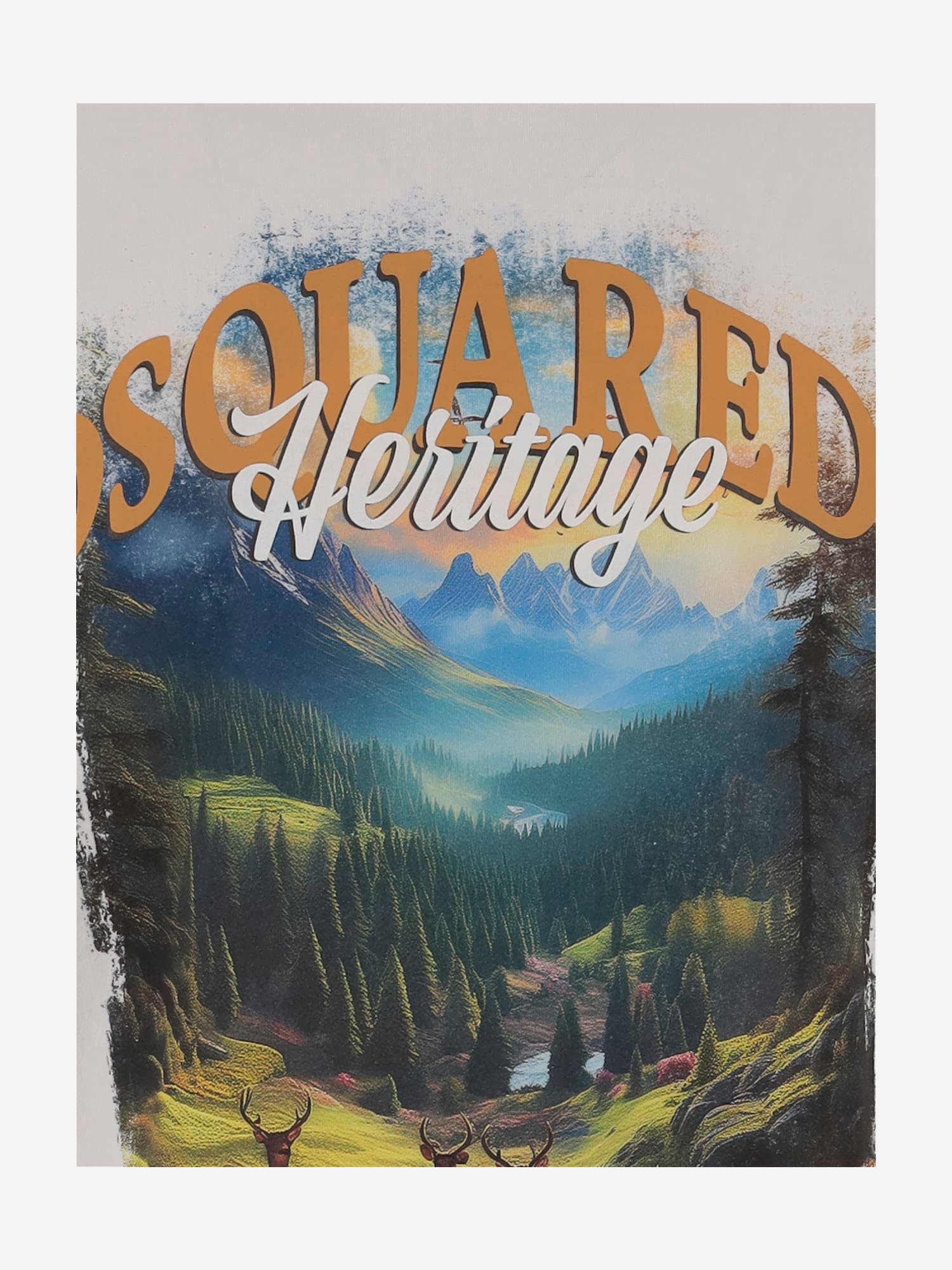 Dsquared2 Crew Neck Cotton T-shirt With Graphic Print In White
