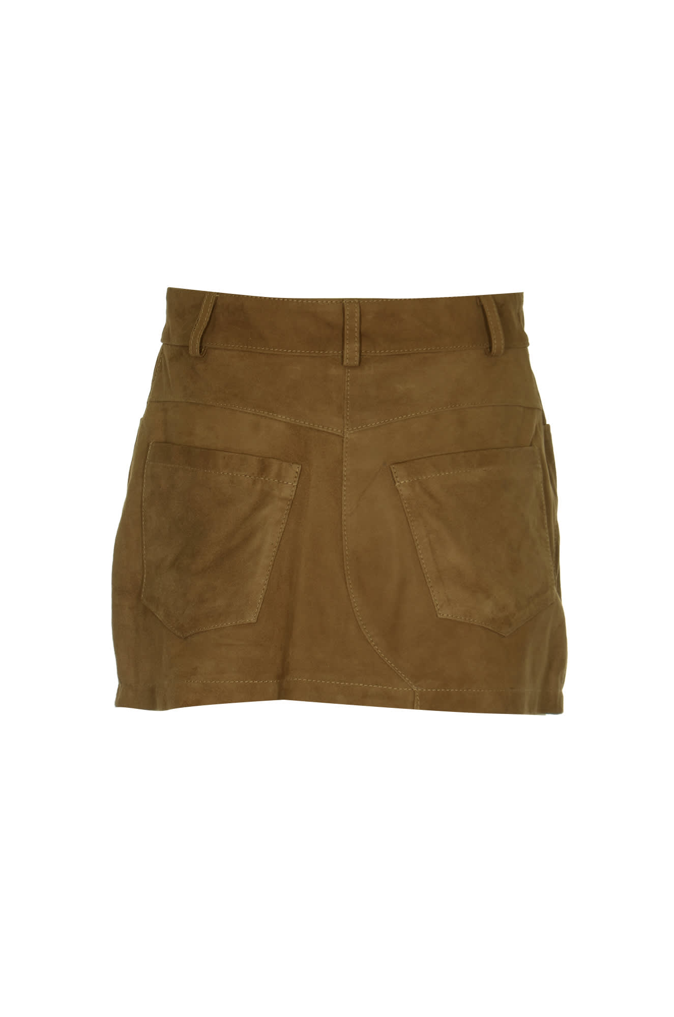 Shop Dfour 5 Pockets Short Skirt In Taupe