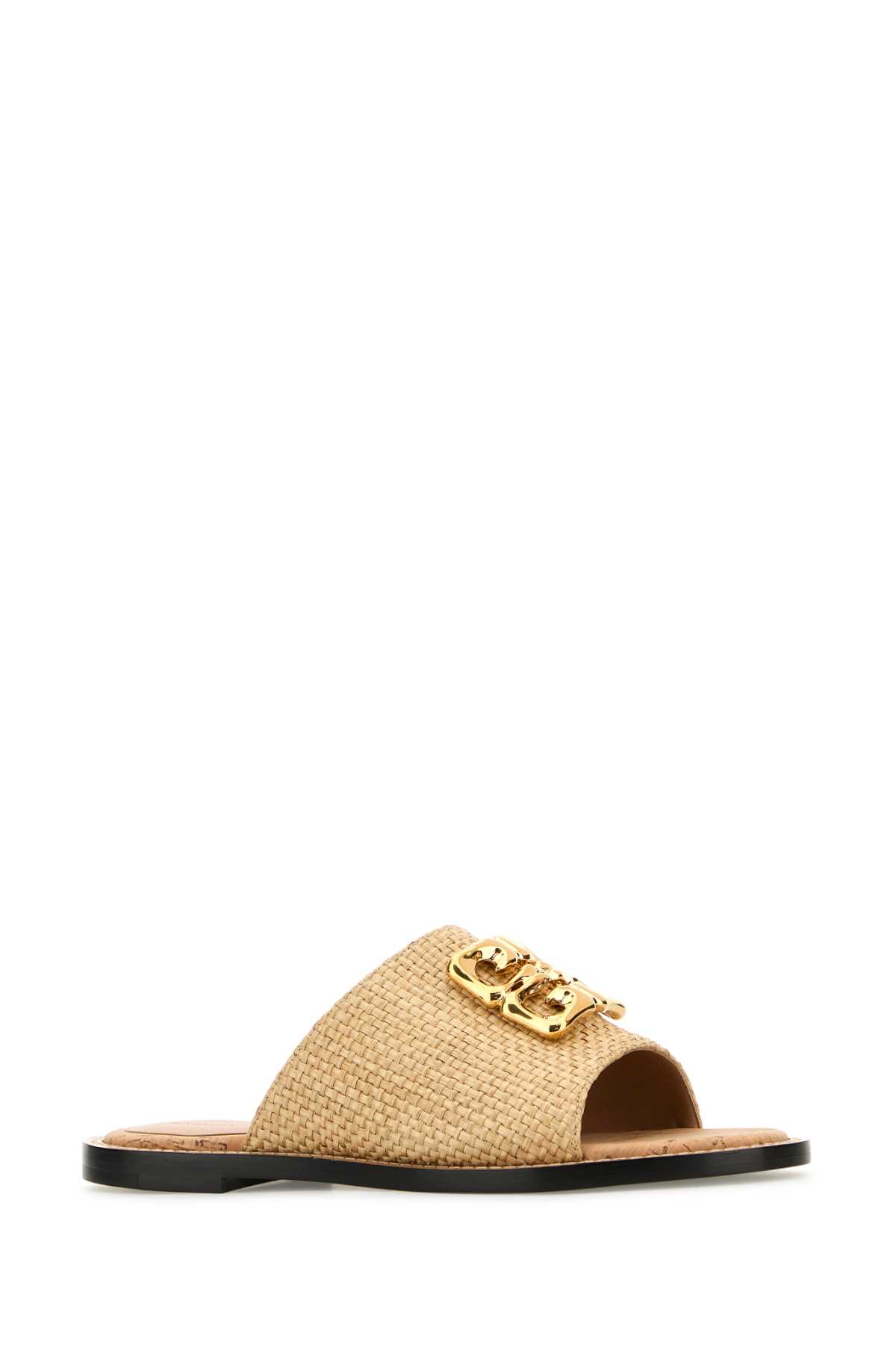 Shop Givenchy Raffia 4g Liquid Slippers In Natural