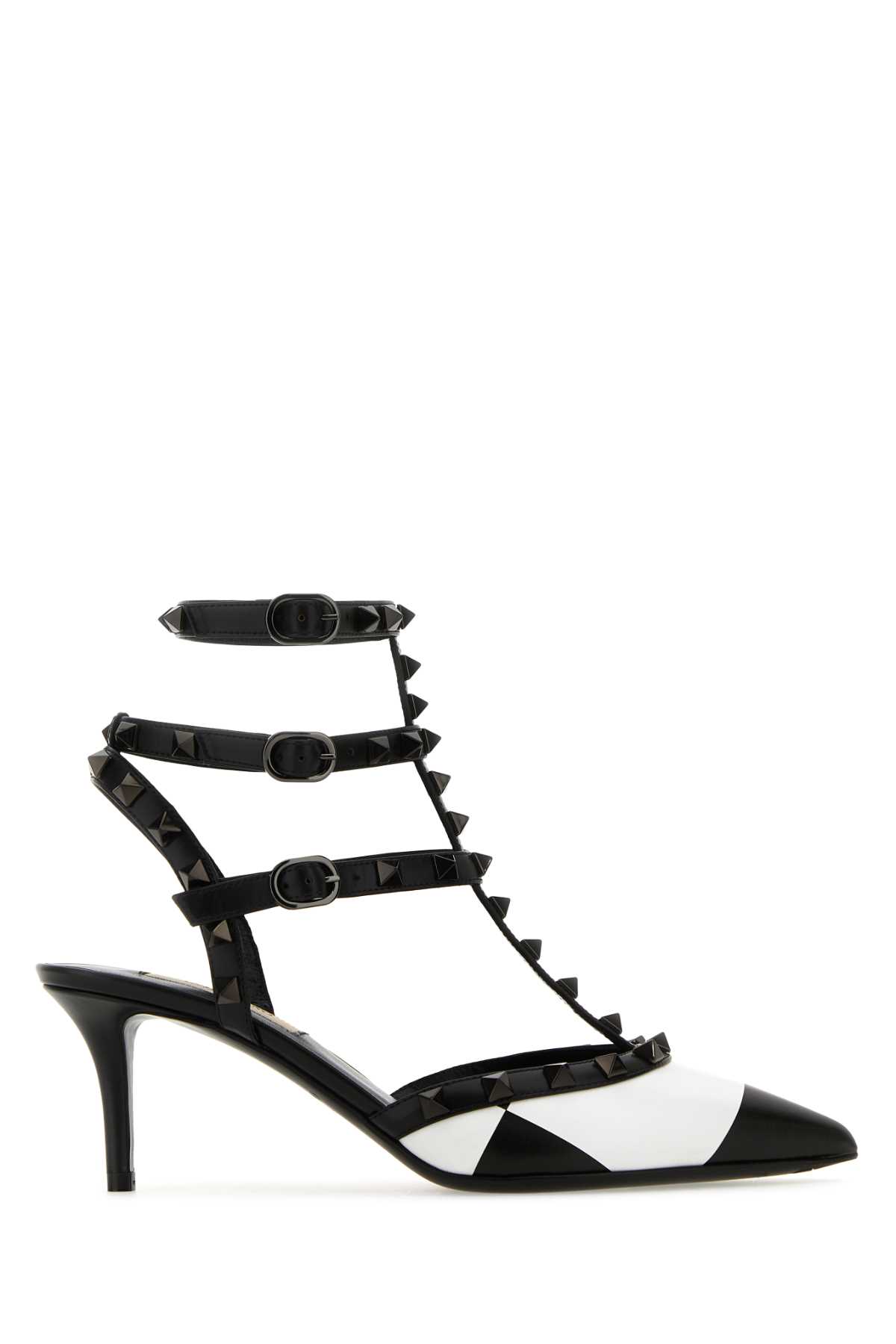 VALENTINO GARAVANI TWO-TONE LEATHER ROCKSTUD PUMPS 