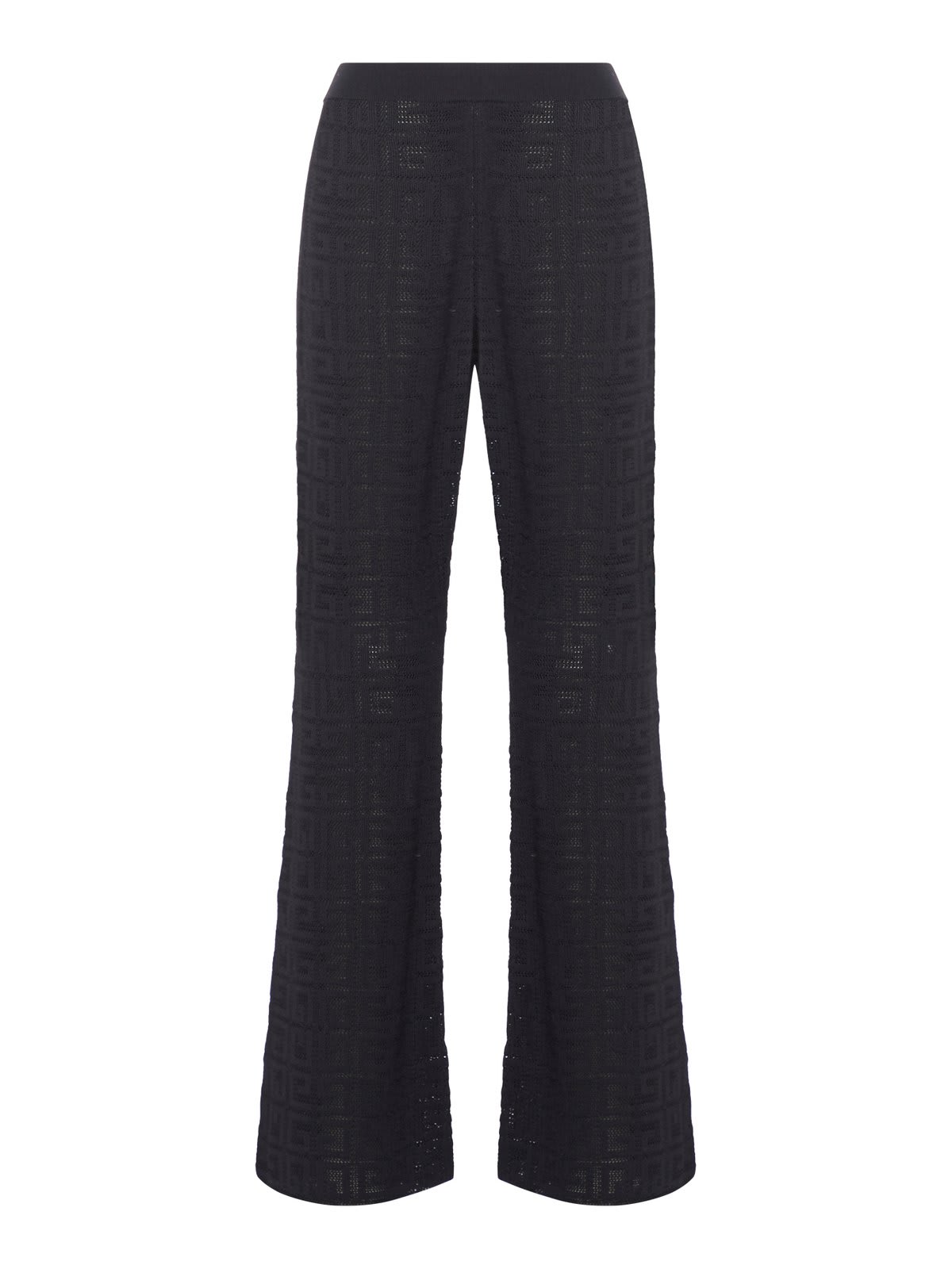 Shop Givenchy 4g Jacquard Flared Pants In Black