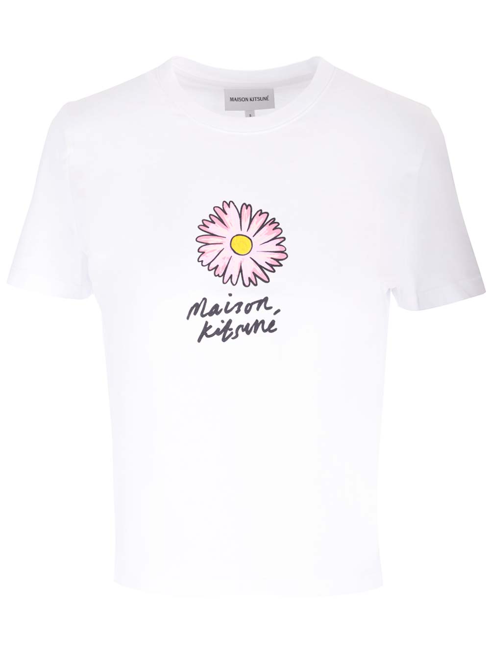 Shop Maison Kitsuné Floating Flower Baby T-shirt In White