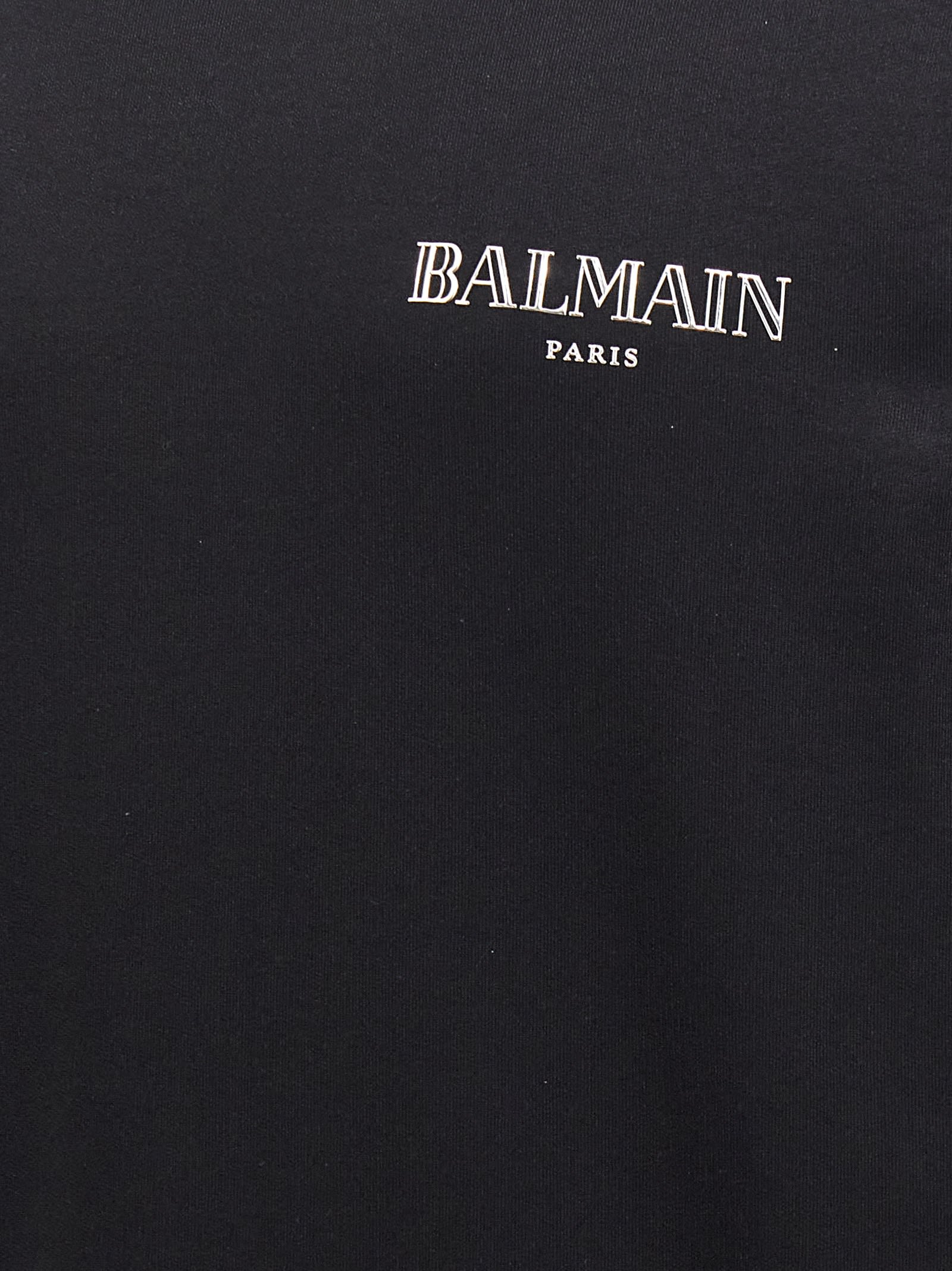 Shop Balmain Silver  Vintage Sweatshirt In Black