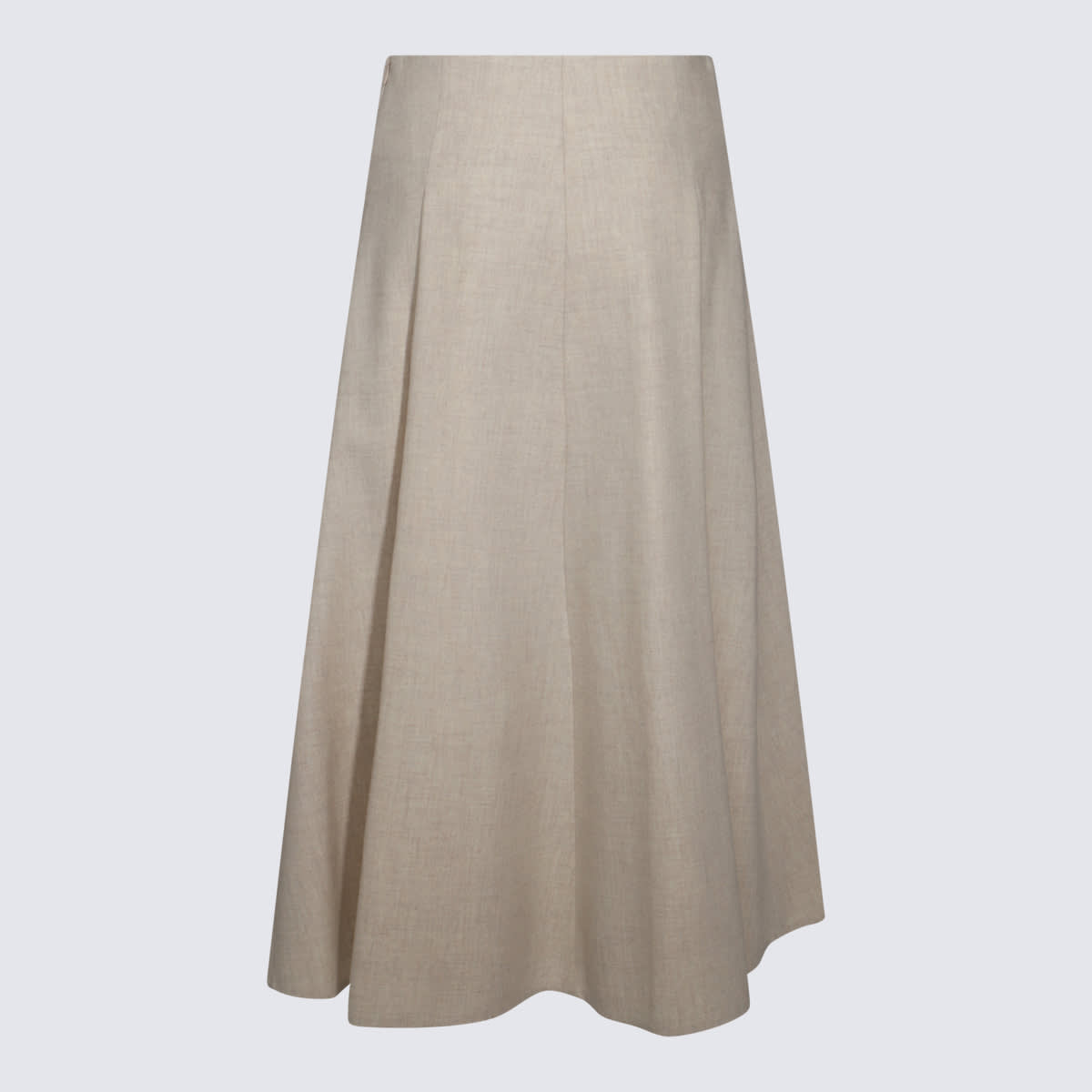 Shop Brunello Cucinelli Beige Wool Skirt