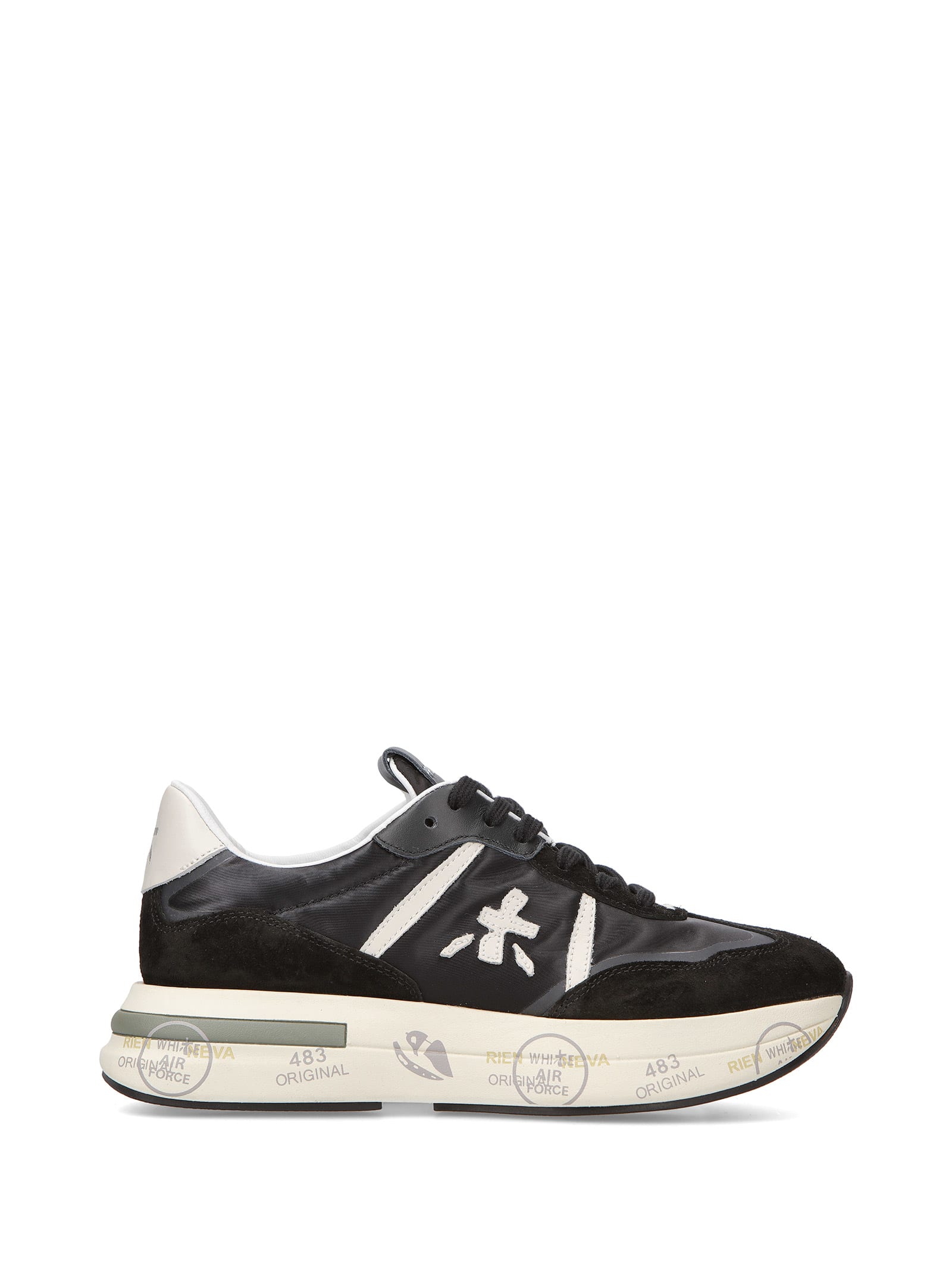 White Premiata Sneaker Cassie 6471 Black In White