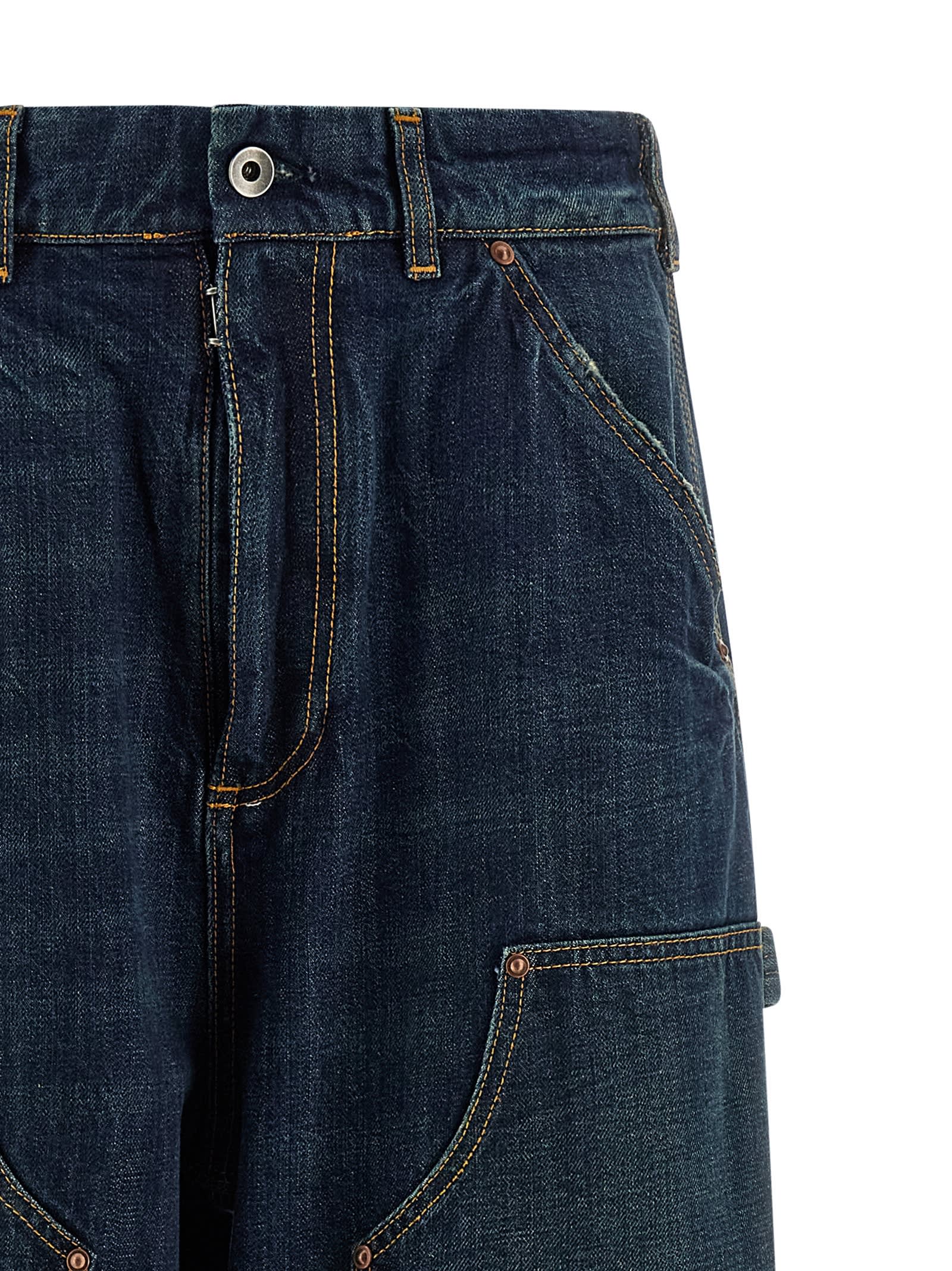 Maison Margiela Comfortable Wide Leg Work Jeans In Blue