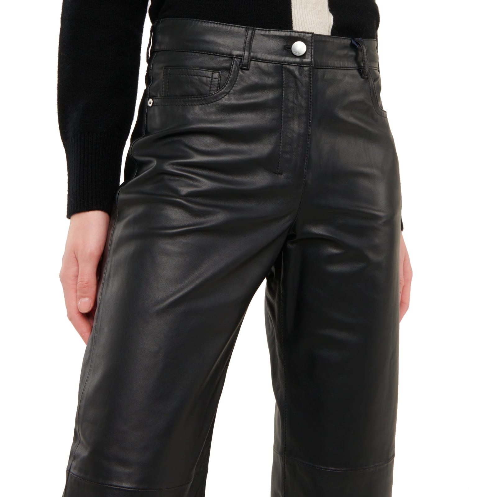 Shop 's Max Mara Liana Leather Pants In Black