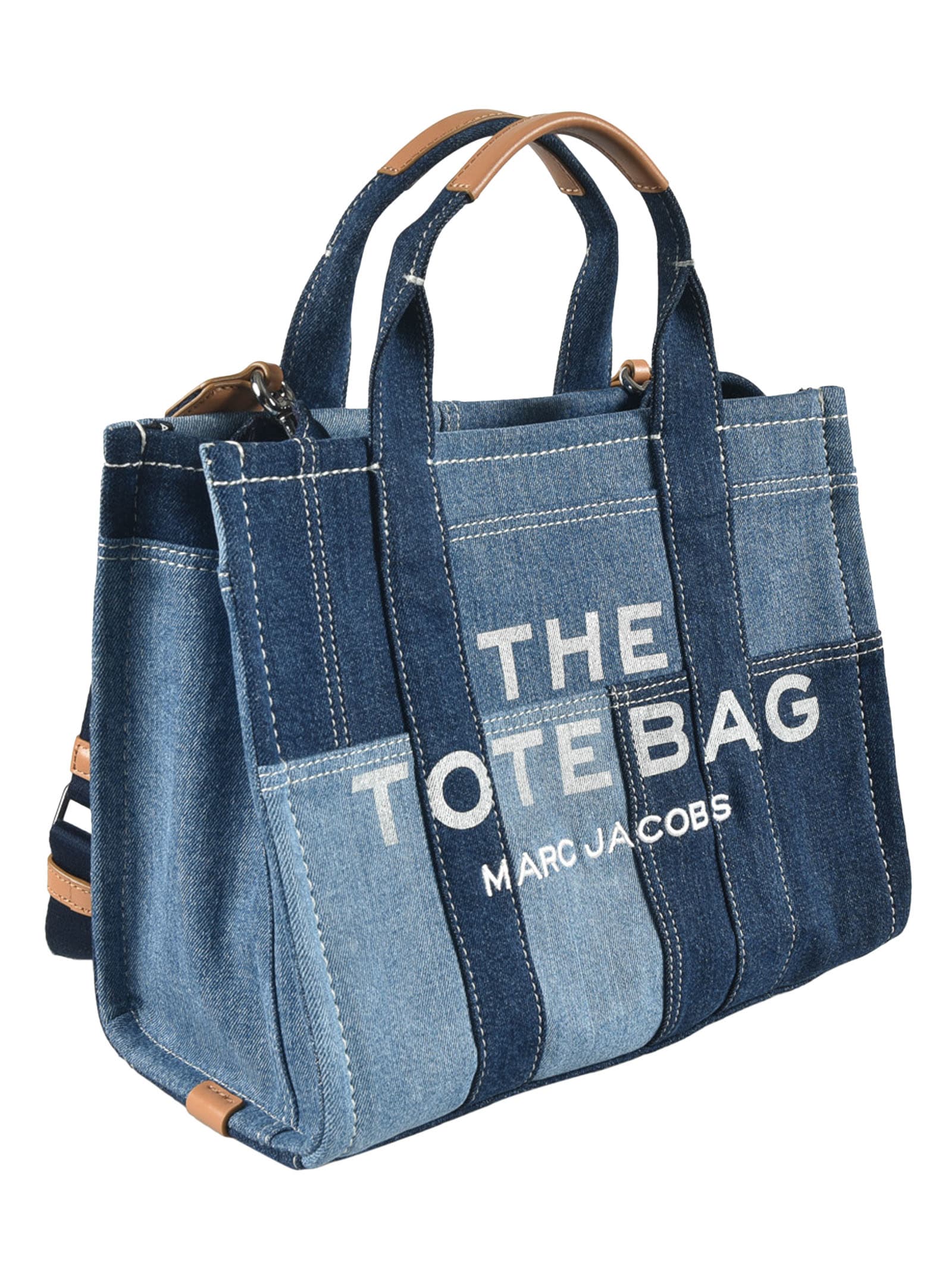 Shop Marc Jacobs The Tote Bag Denim Tote In Blue