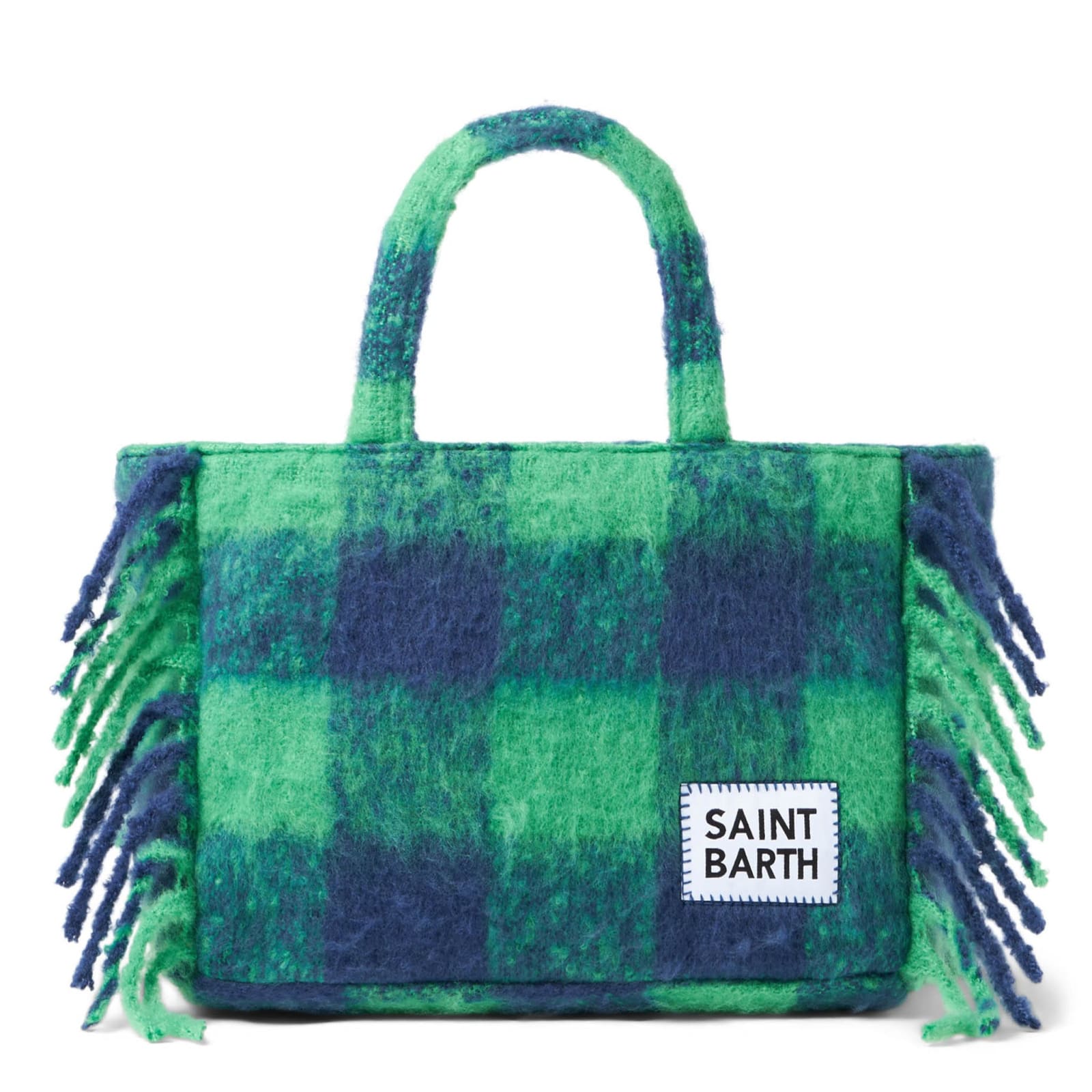 Mc2 Saint Barth Colette Handbag With Green Tartan Print In Multicolor