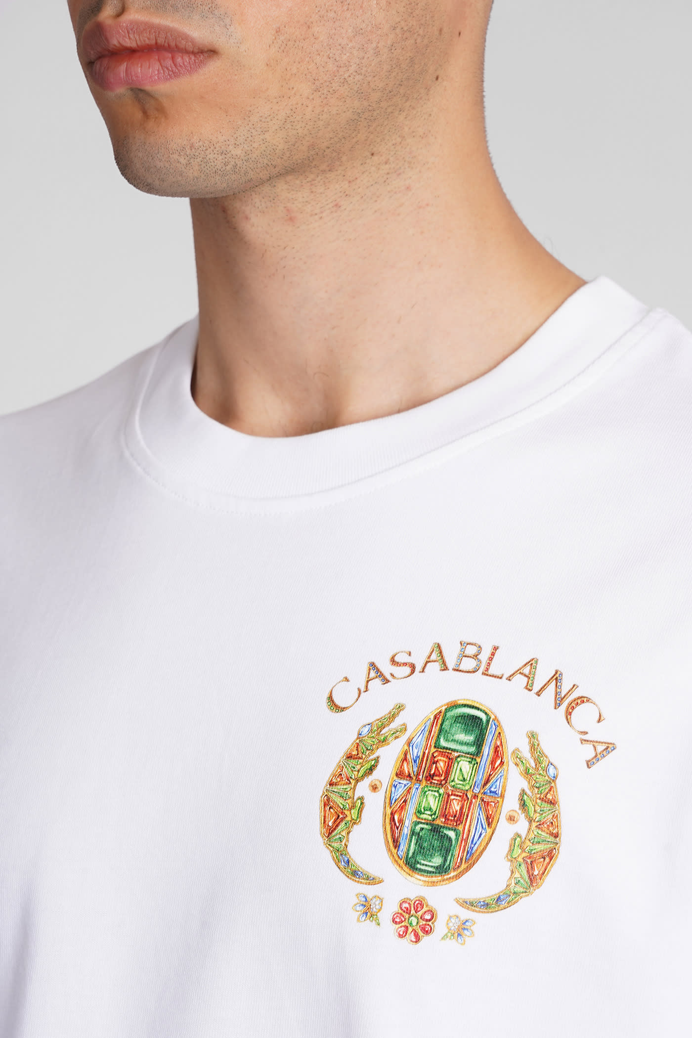 Shop Casablanca T-shirt In White Cotton