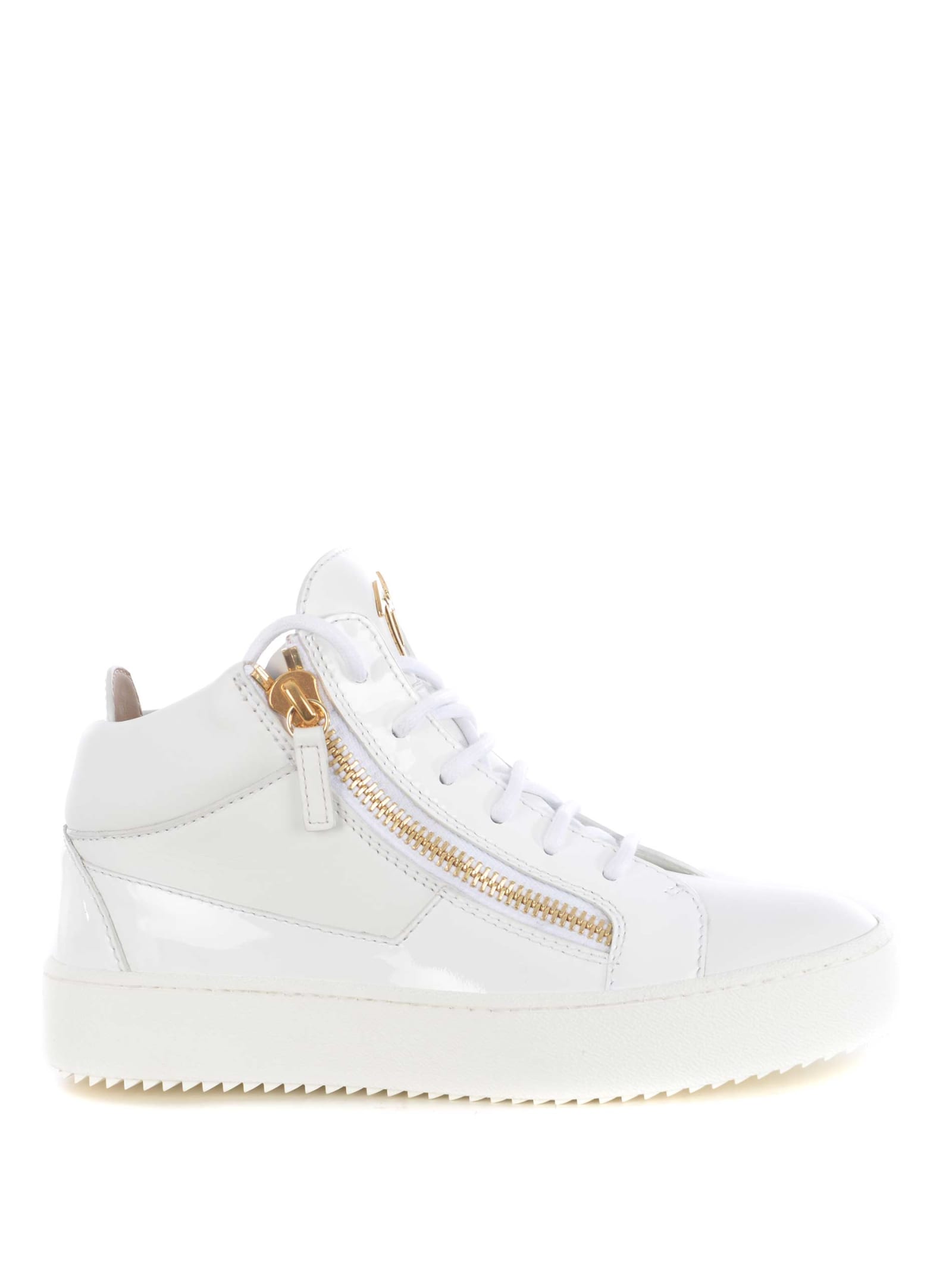 Giuseppe Zanotti Womens Hi-top Sneakers In Leather And Patent Leather