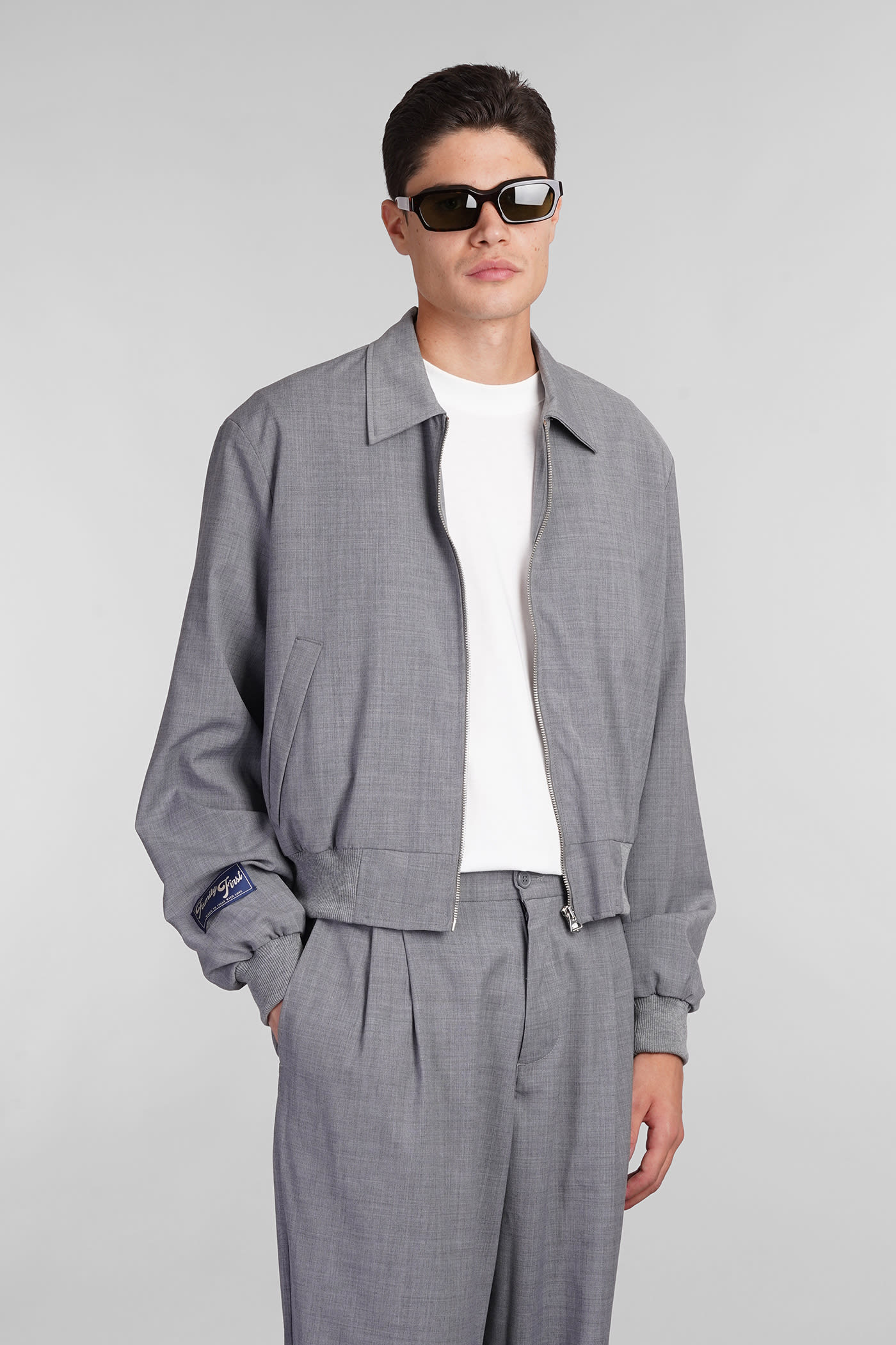 Casual Jacket In Grey Polyester