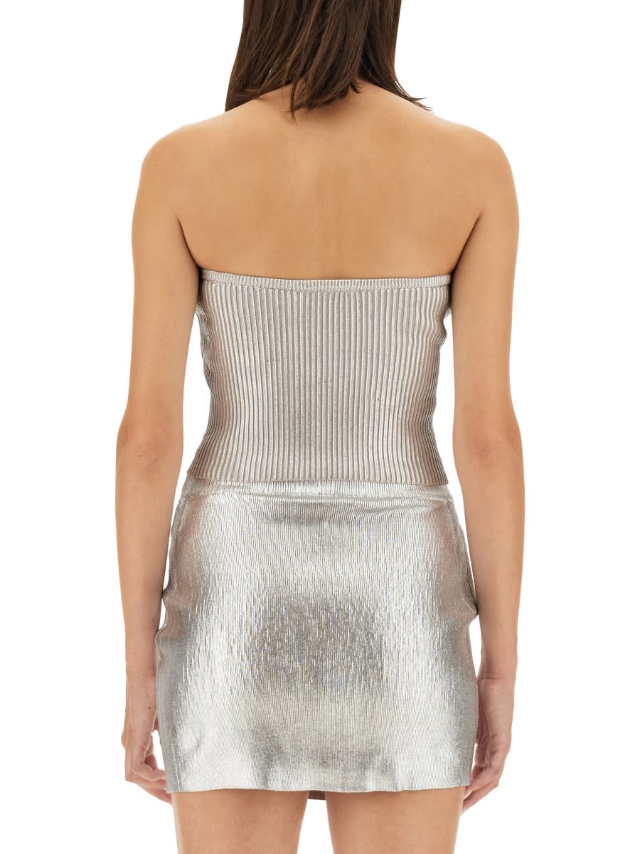 Shop Diesel M-clarksvillex-c Crop Cut Out Top In Silver