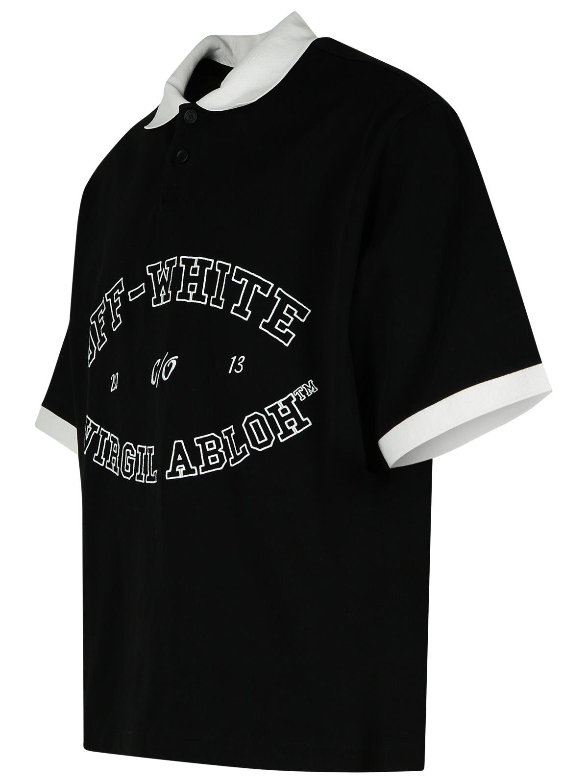 Shop Off-white College Black Cotton Polo Shirt