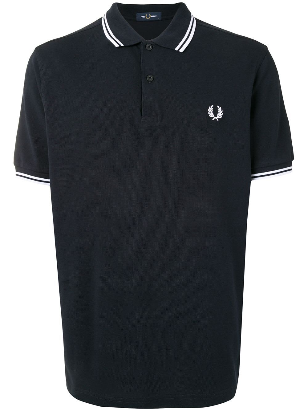 Shop Fred Perry Fp Twin Tipped Shirt In Navy White