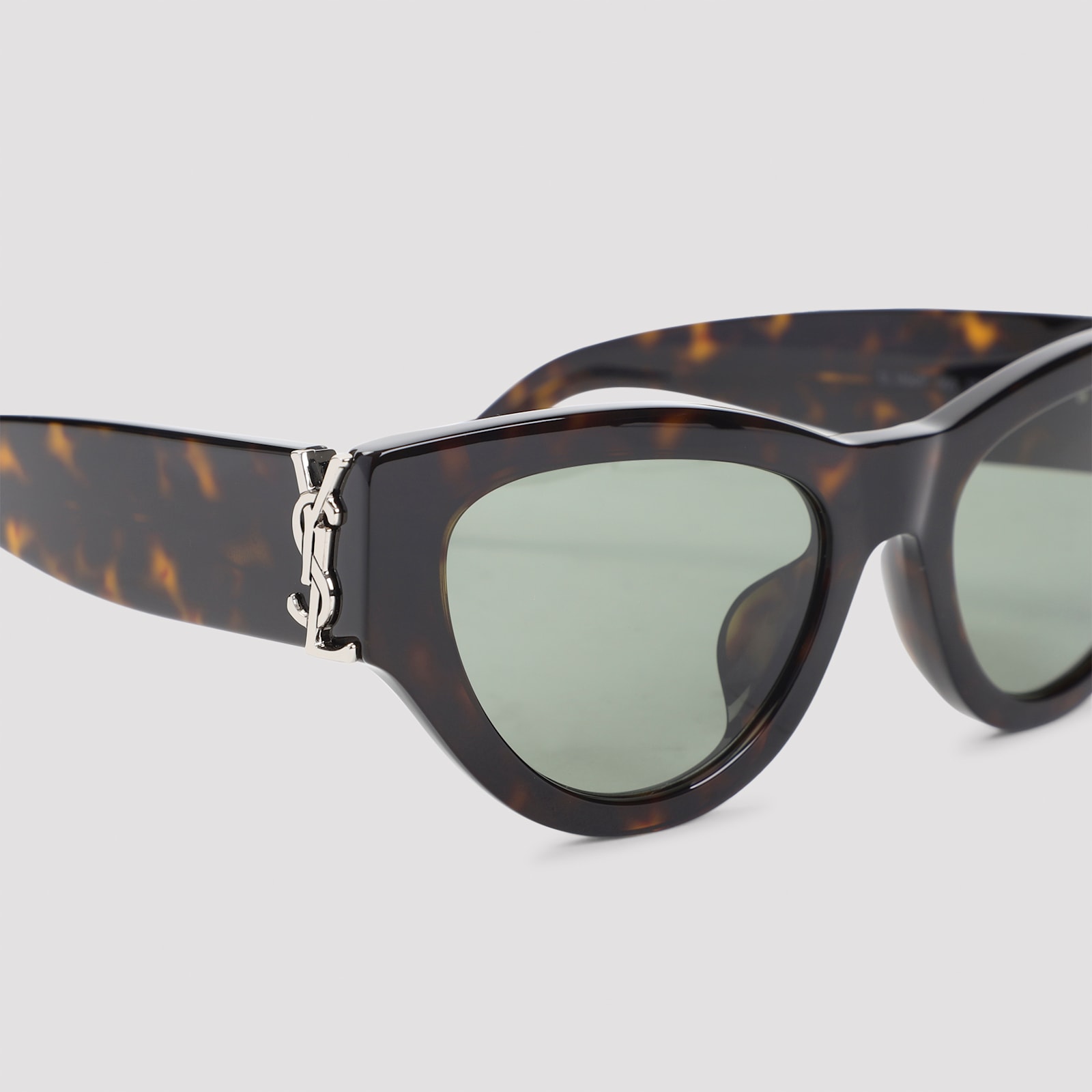 Saint Laurent Dark Brown Cat Eye Sunglasses In Brown