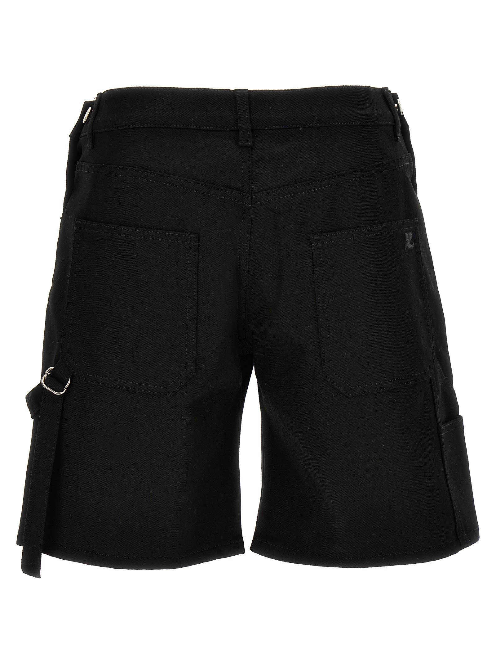 Shop Courrèges Sailor Back Bermuda Shorts In Black