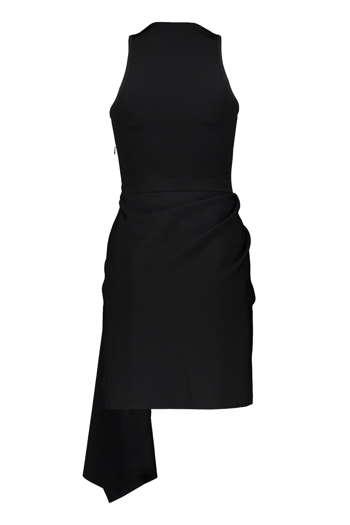 Shop Celine Draped Dress In Black