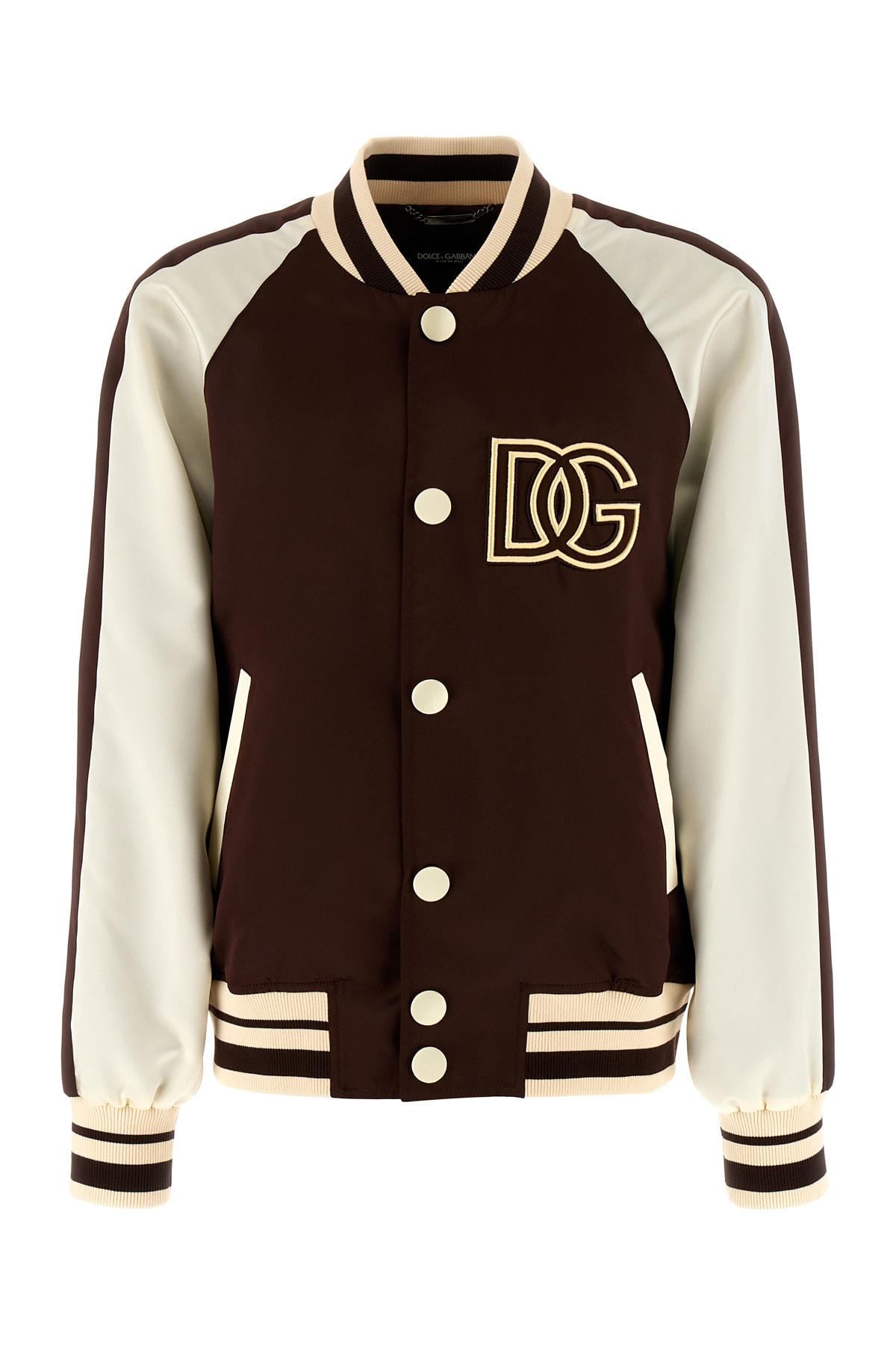 Shop Dolce & Gabbana Two-tone Satin Bomber Jacket In S9000