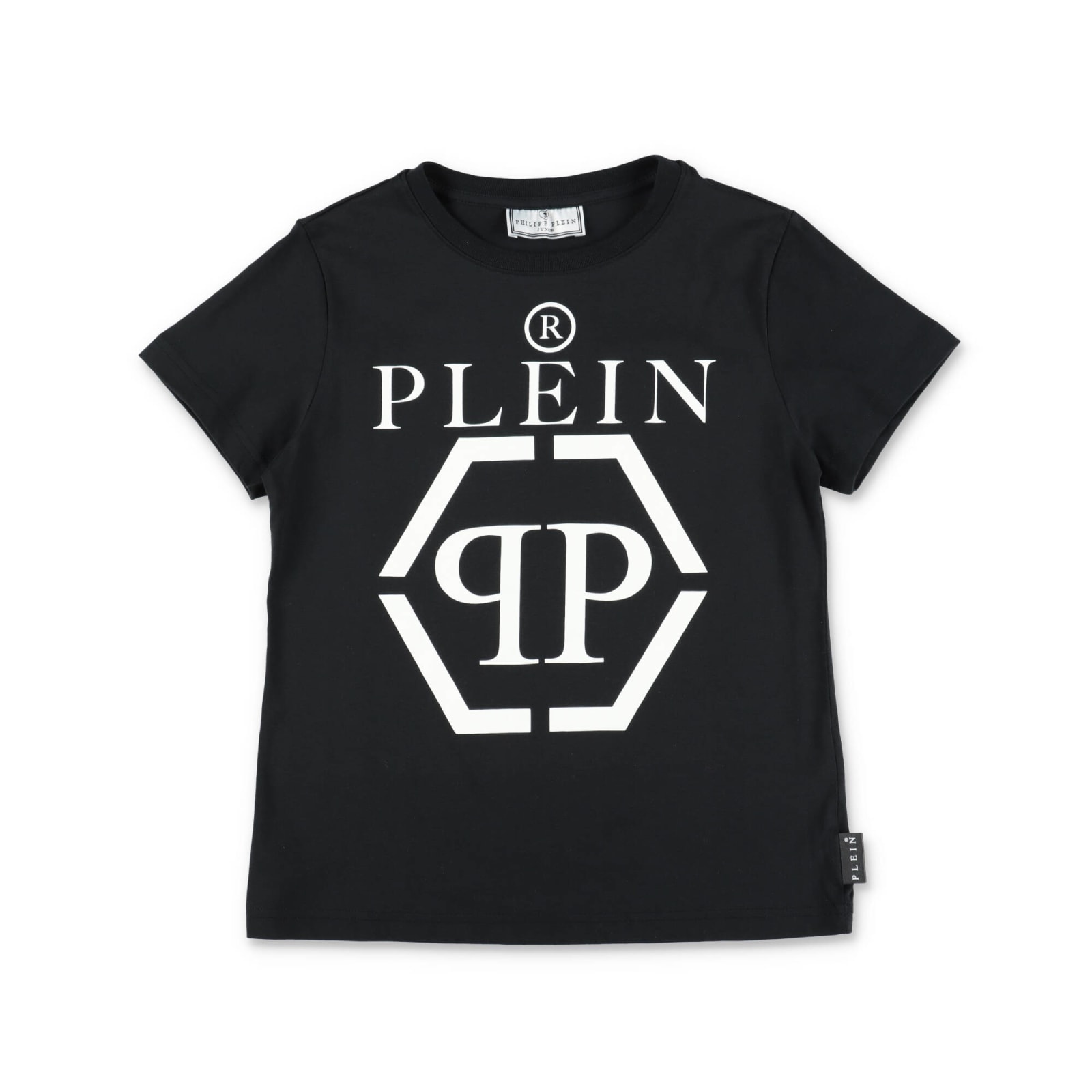 Philipp Plein Junior Philipp Plein T-shirt Nera Skull In Jersey Di Cotone Bambino