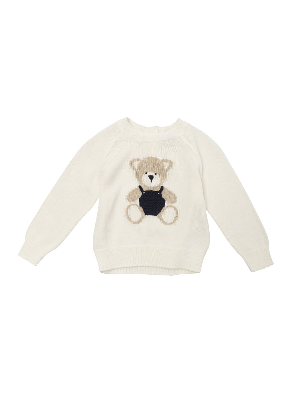 Shop Il Gufo White Sweatshirt With Teddy Bear In Cotton Baby