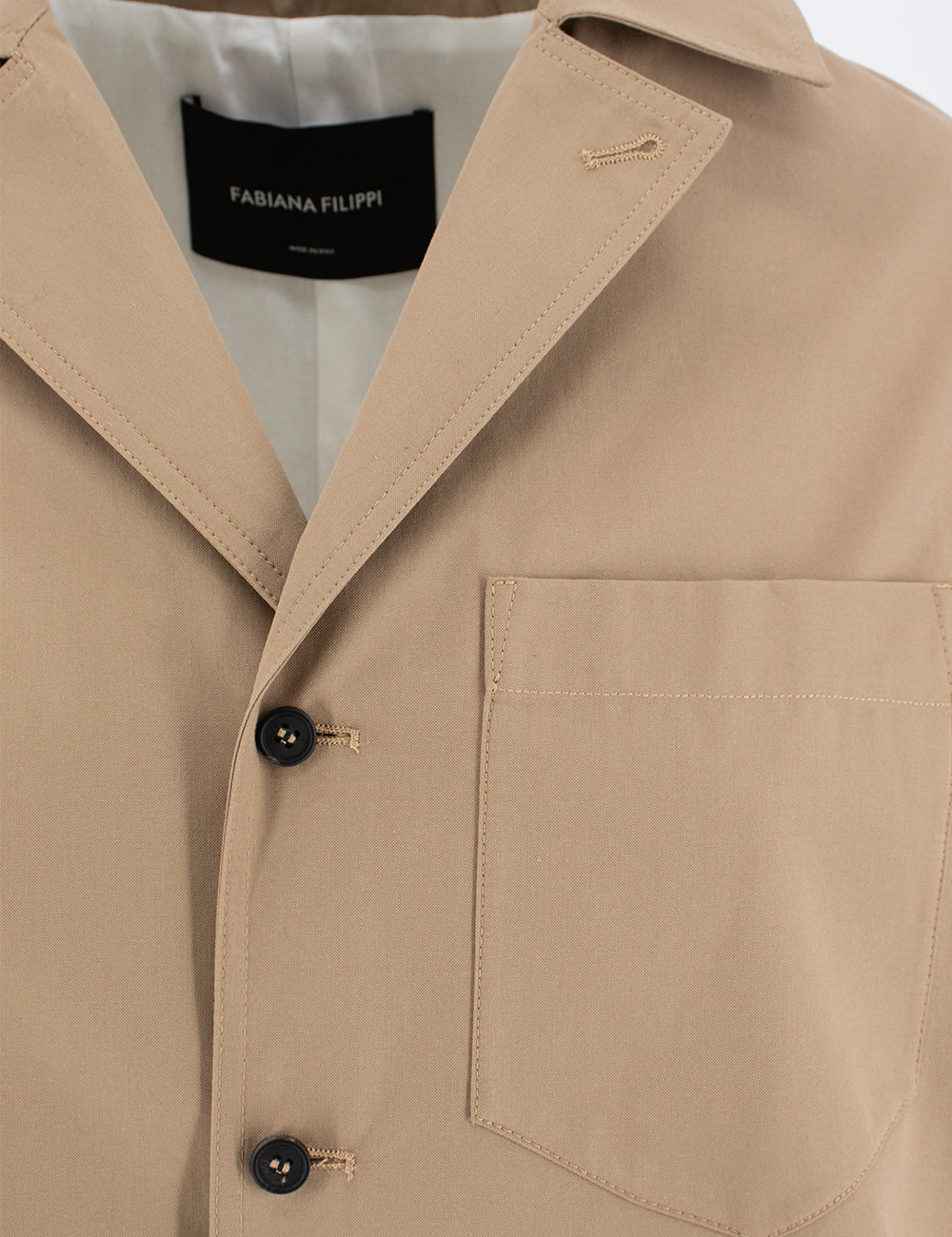 Shop Fabiana Filippi Trench Jacket In Ghianda