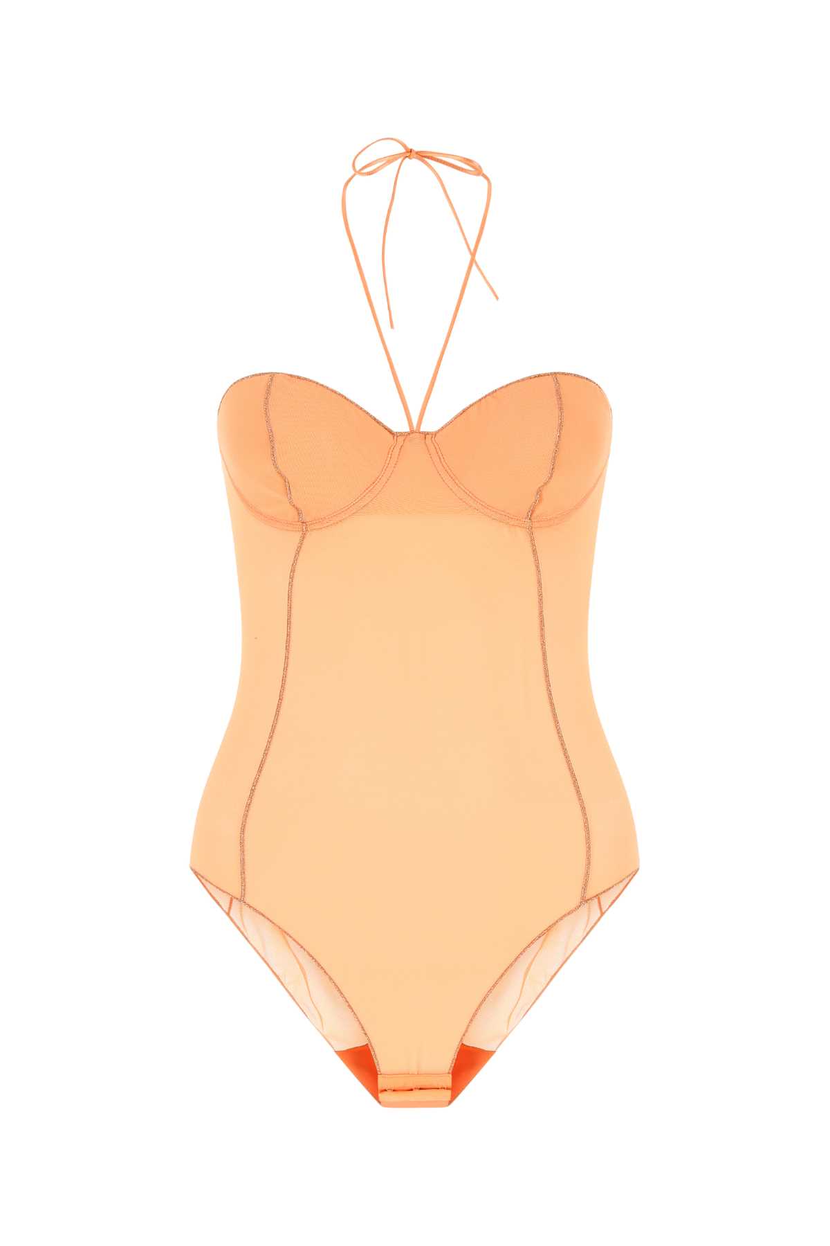 Peach Mesh Underwear Bodysuit