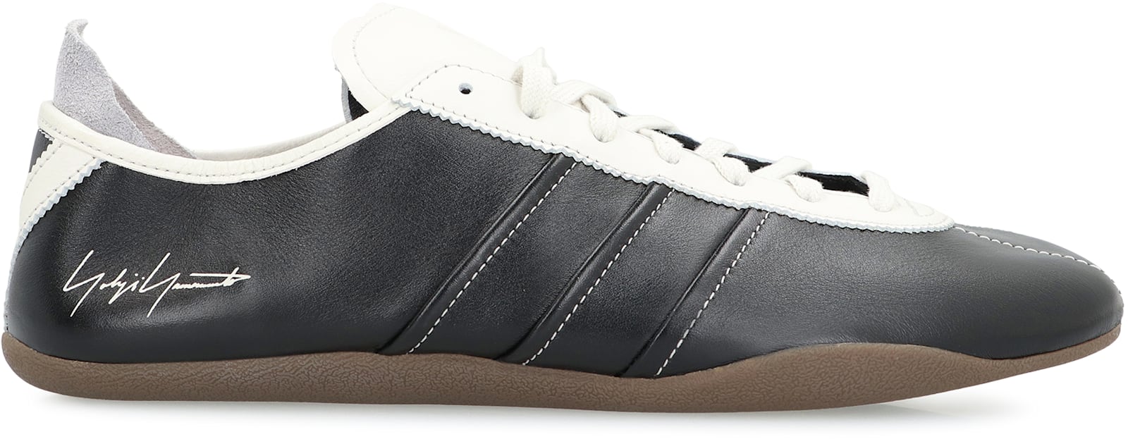 Y-3 Debossed Leather Tokyo Sneakers With Lace-up Closure In Black