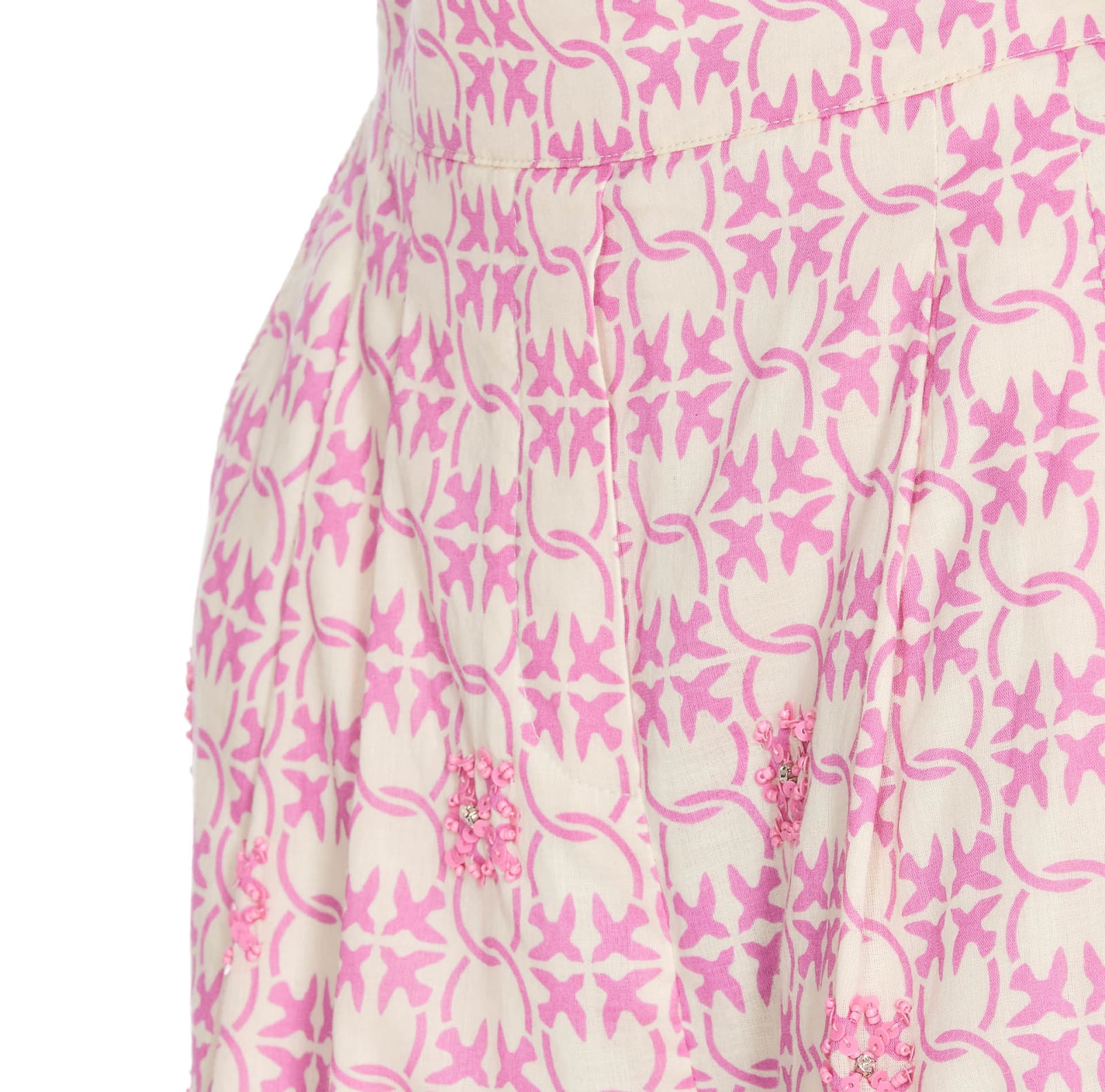 Shop Pinko Monogram Embroidered Shorts In Pink