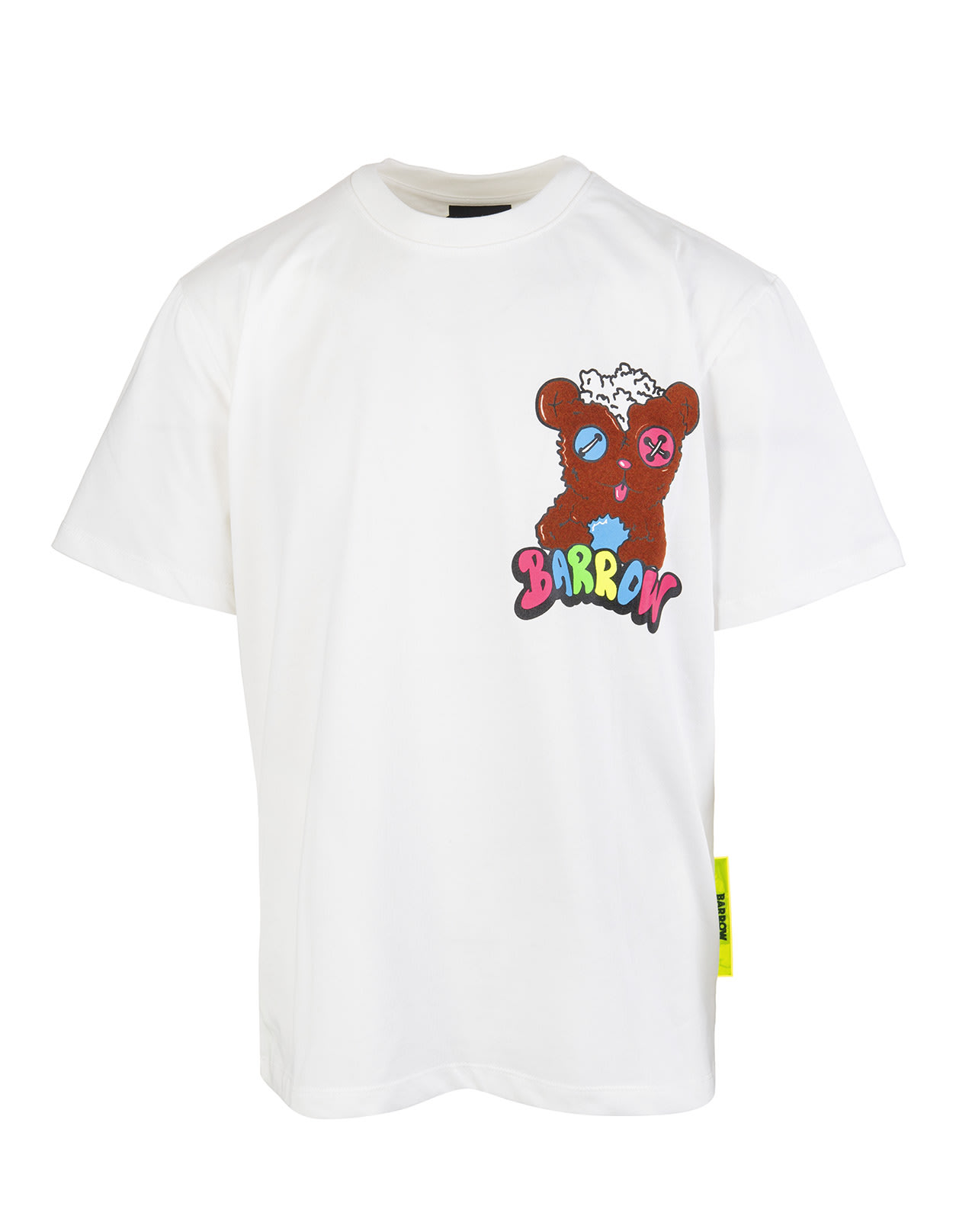Barrow Man White T-shirt With Logo And Teddy Screen Print