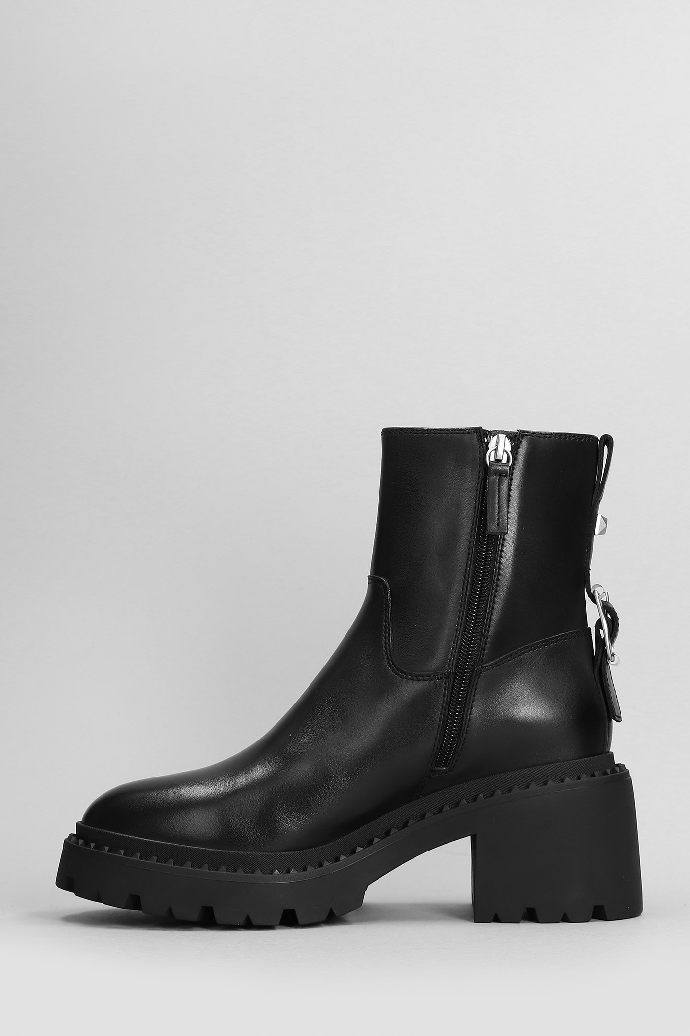 Shop Ash Newton High Heels Ankle Boots In Black Leather