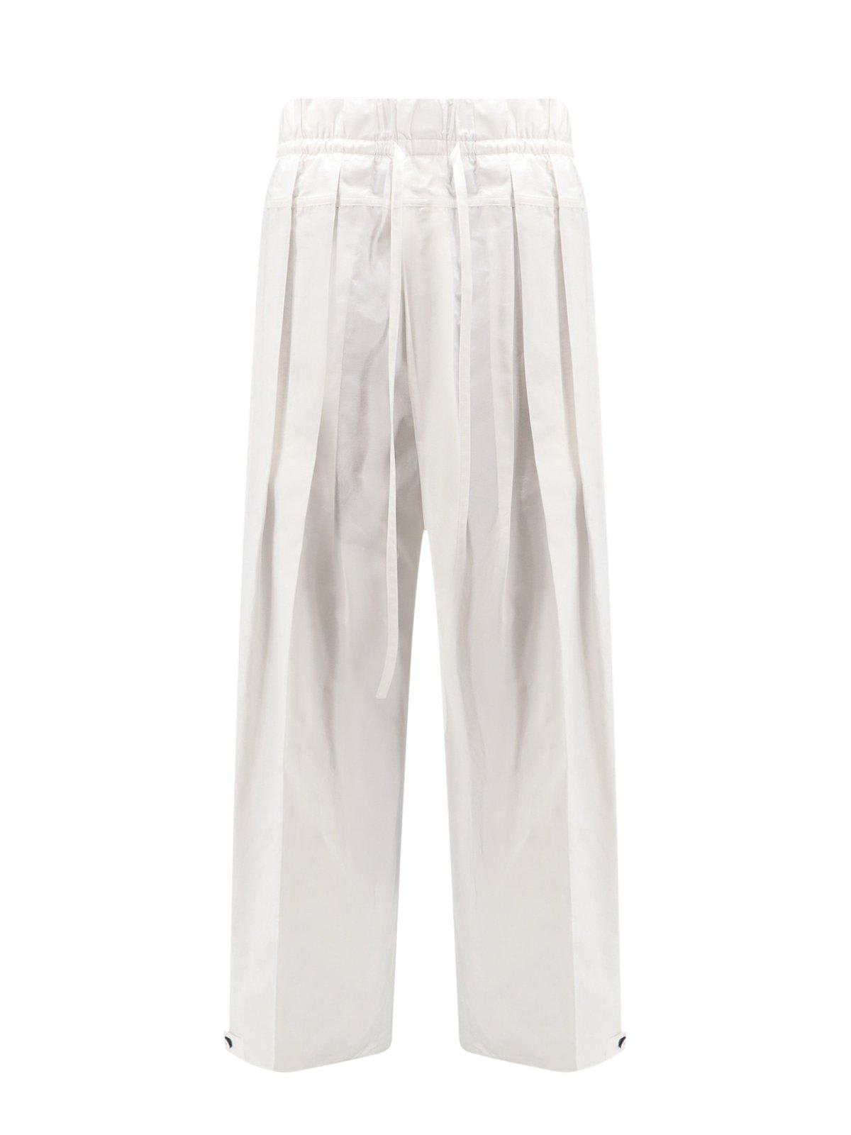 Shop Jil Sander Pleated Wide-leg Trousers In White