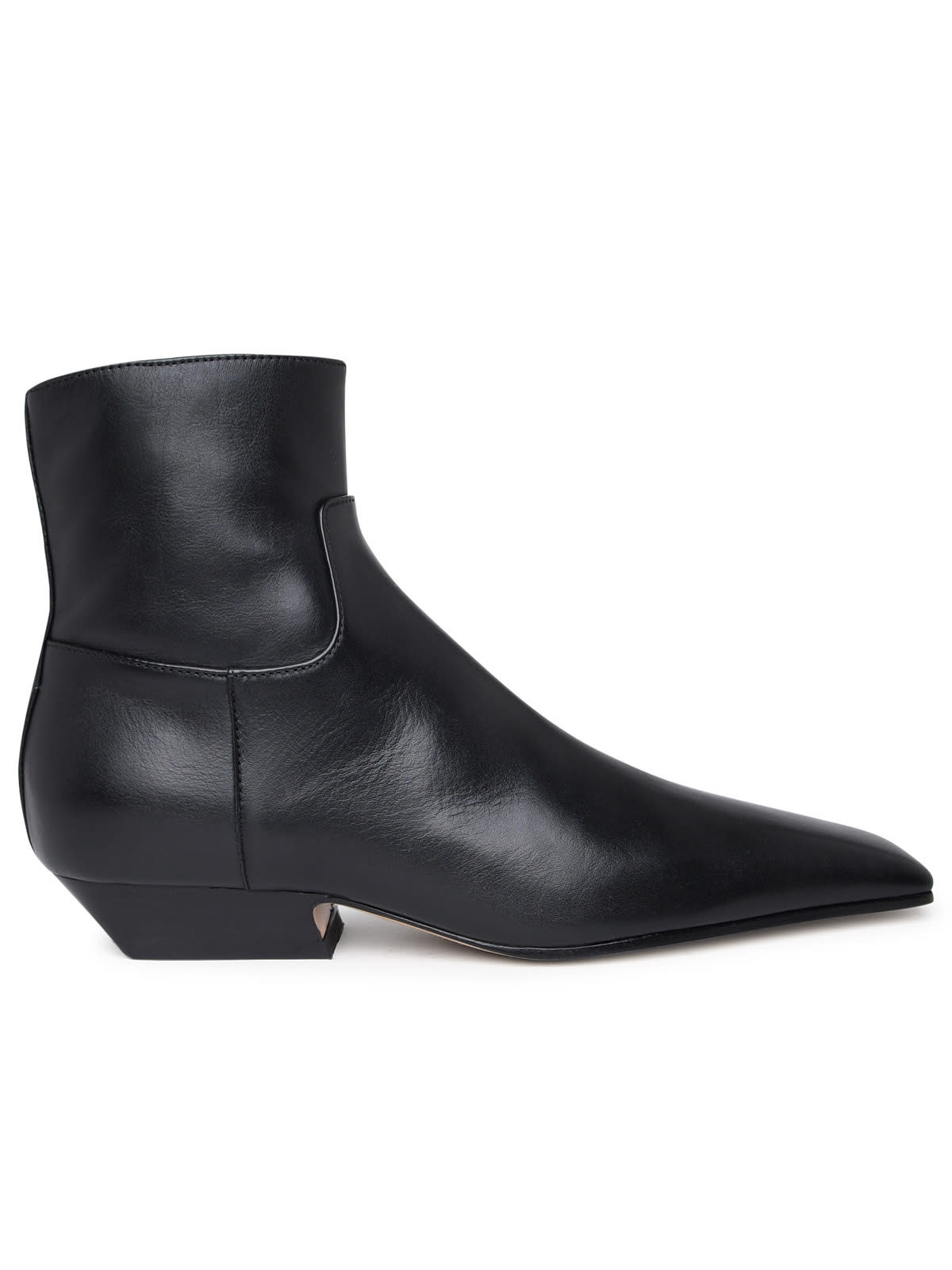 Shop Khaite Black Leather Ankle Boots