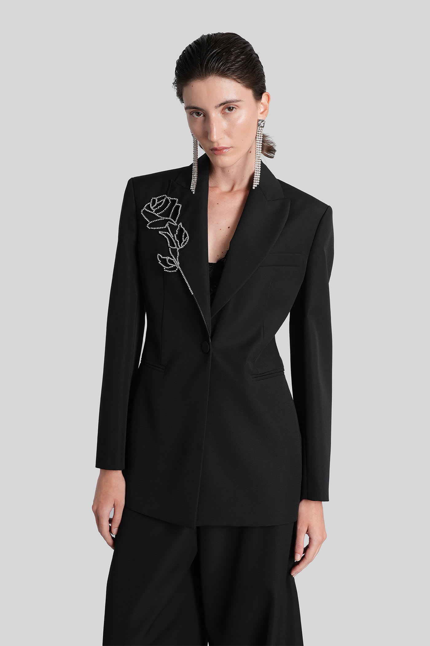 Blumarine Blazer In Black Wool In Black