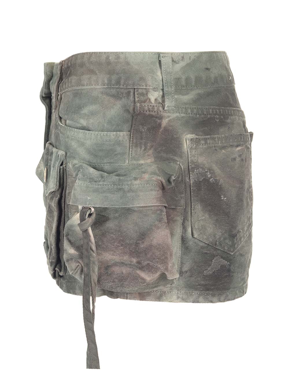 Shop Attico Camouflage Fay Mini Skirt In Green Camouflage