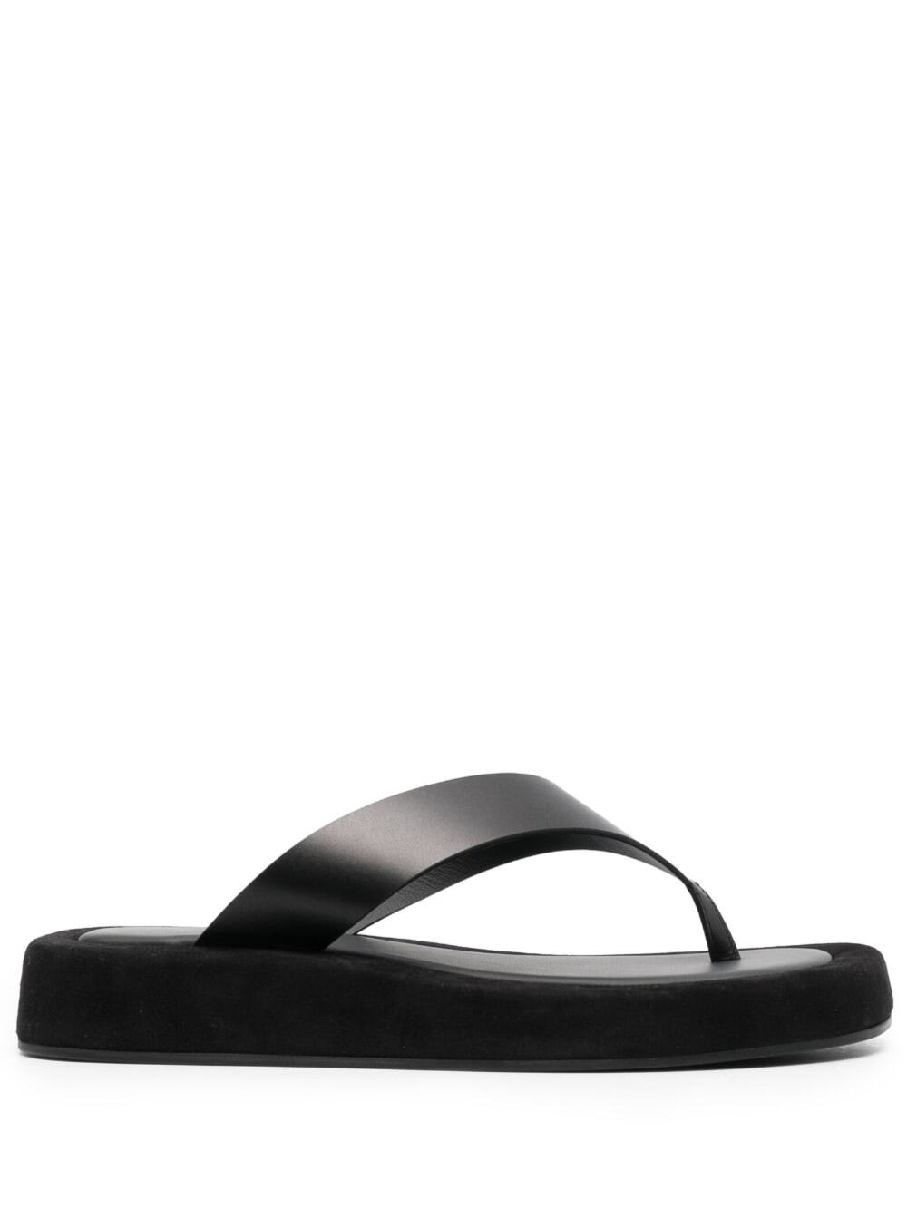 THE ROW GINZA BLACK SANDALS WITH PLATFORM IN LEATHER WOMAN