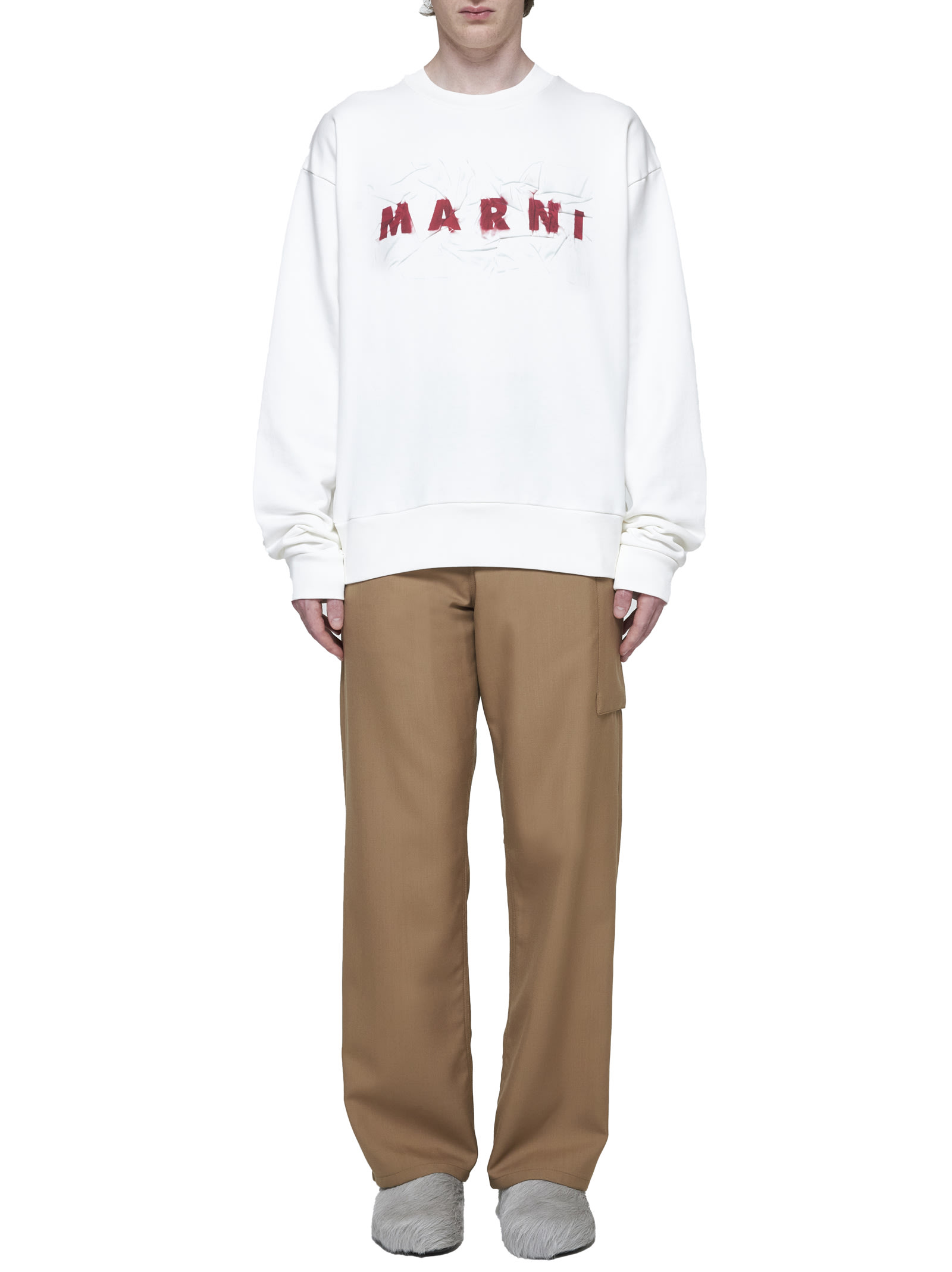 Shop Marni Sweater In Natural White