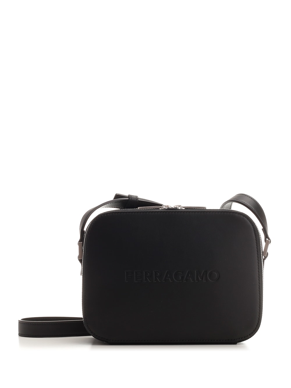 Shop Ferragamo Crossbody Camera Case In Black