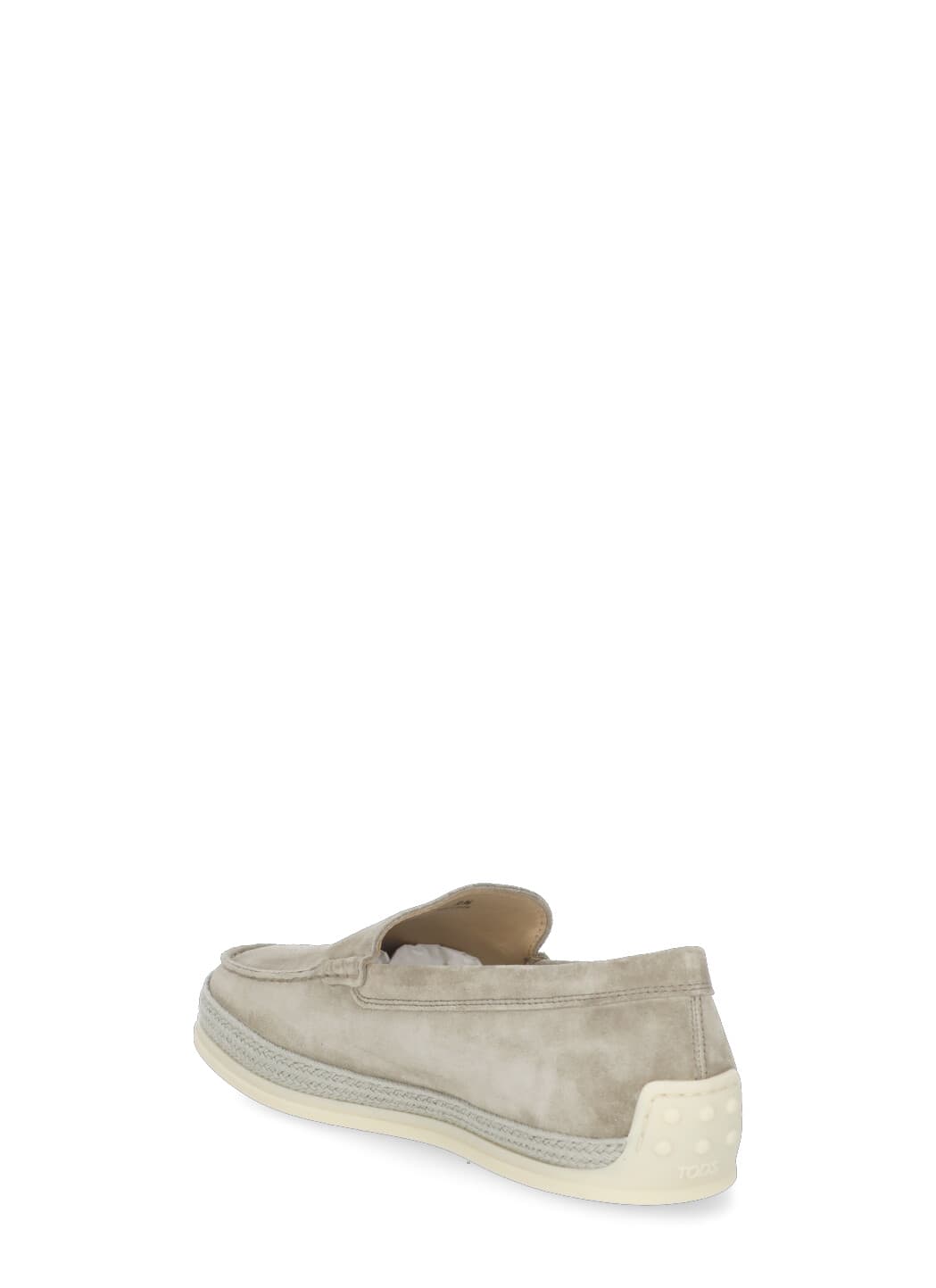 Tod's Suede Round Toe Slippers With Rubber Sole In Grey