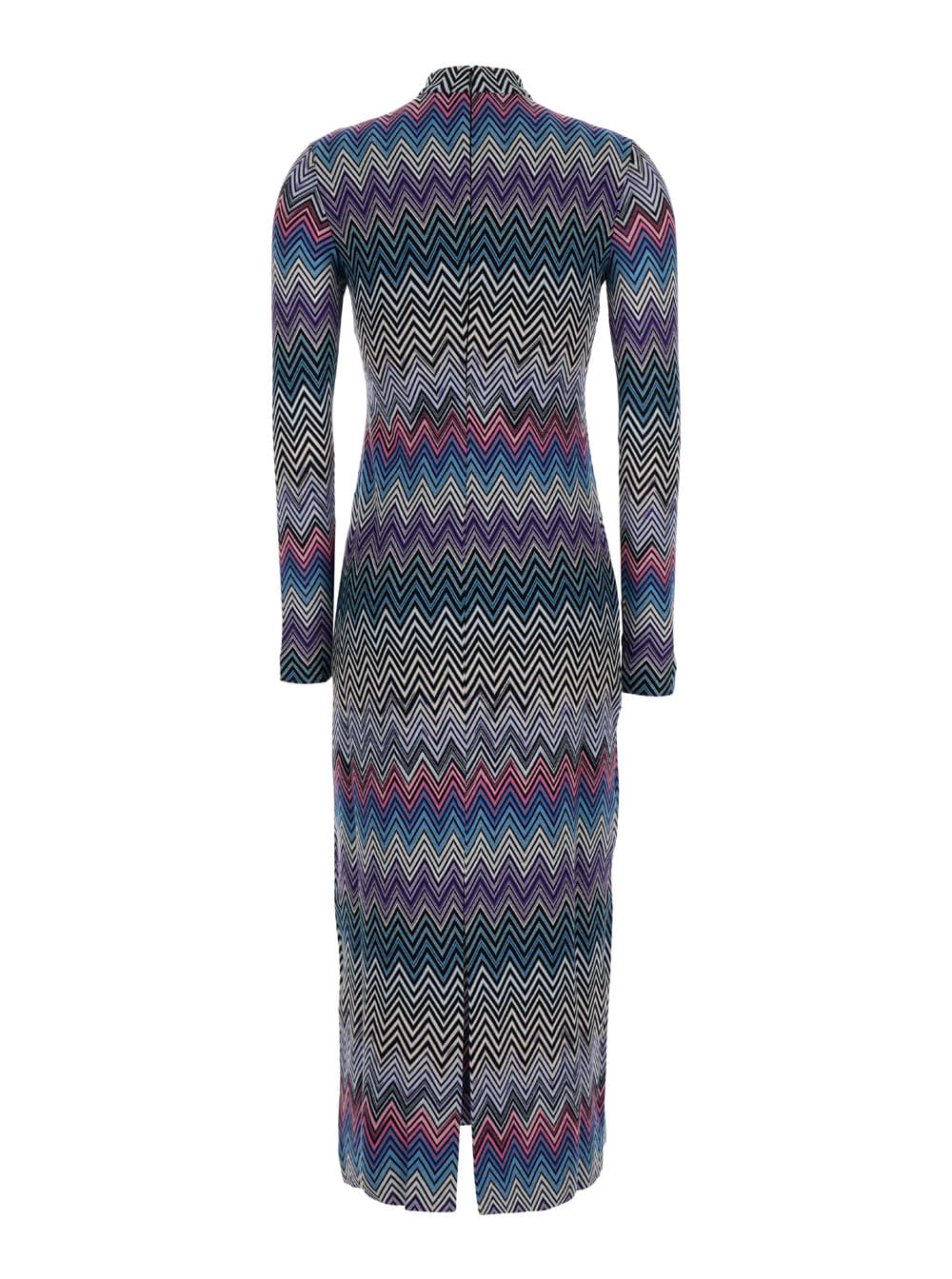 Shop Missoni Rashel Long Multicolor Dress With Zigzag Motif In Fabric Woman