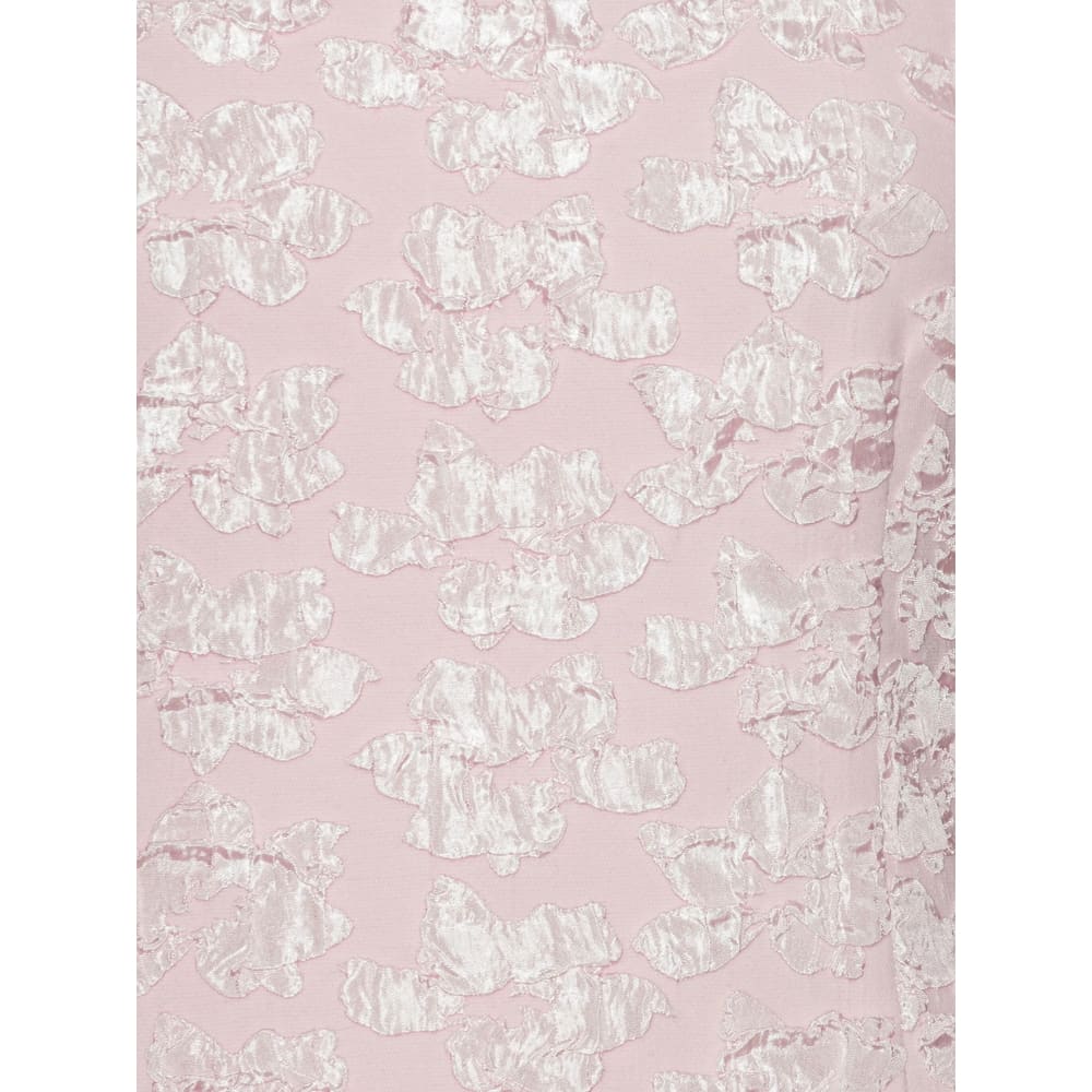 Rotate Birger Christensen Rotate Sunday Puffy Floral-jacquard Midi Dress In Pink
