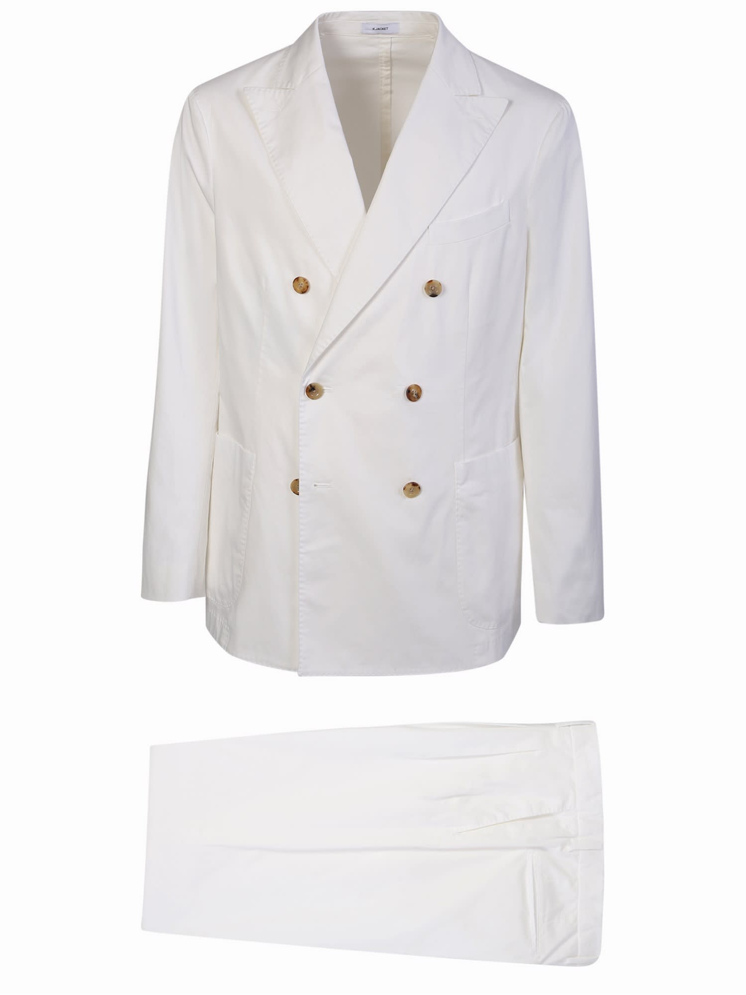 Shop Boglioli White Cotton Suit