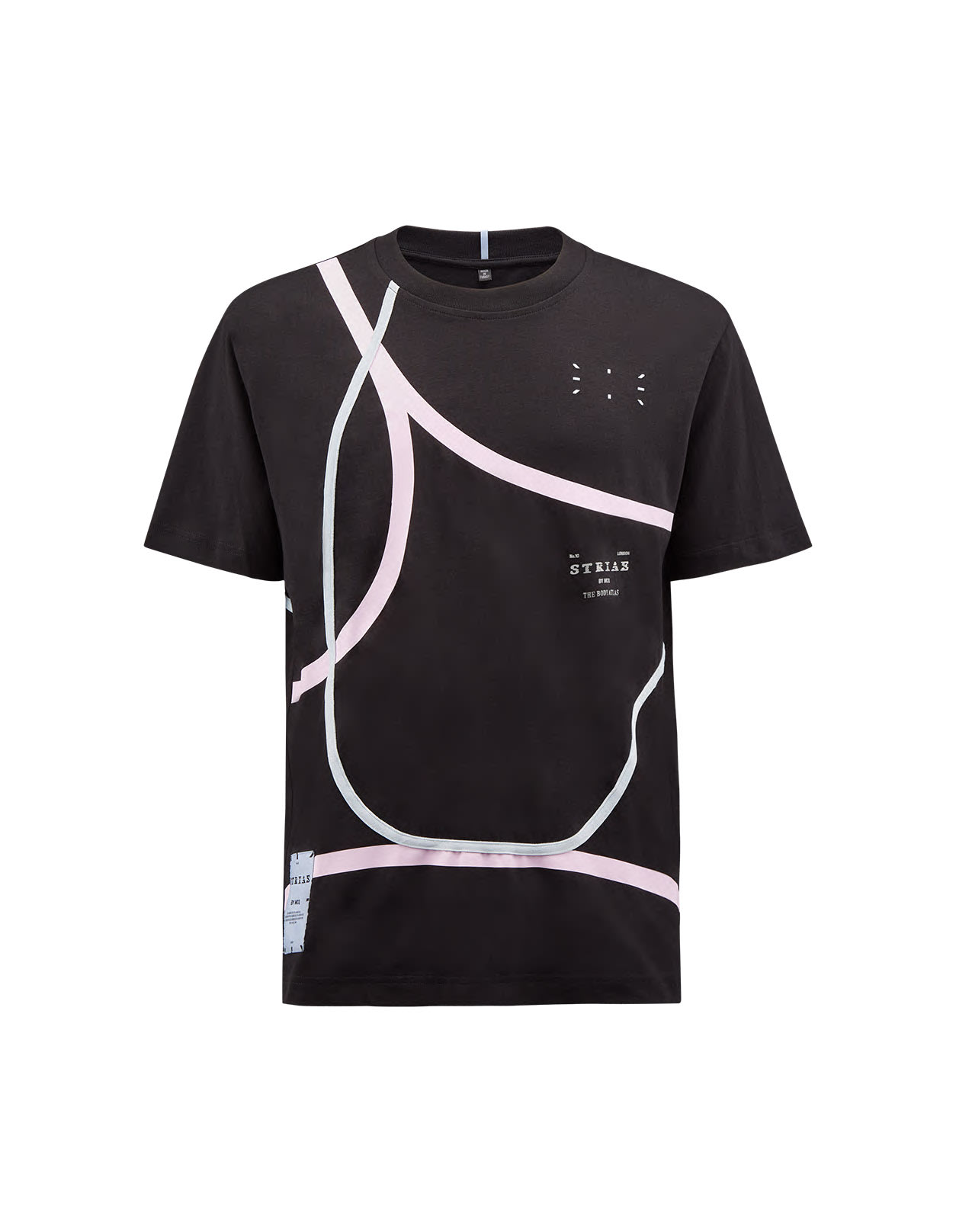 McQ Alexander McQueen Man Black T-shirt With Decorative Prints And Stitching