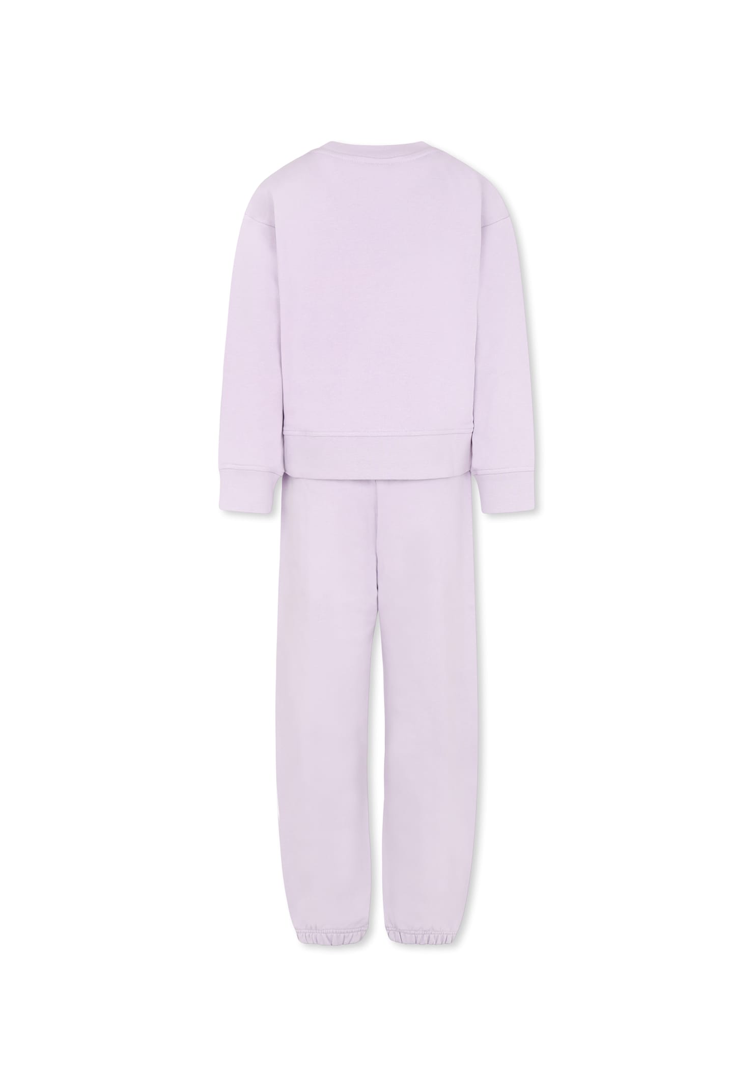 Stella Mccartney Printed Cotton Fleece Sweatshirt And Shorts Set In Lilac