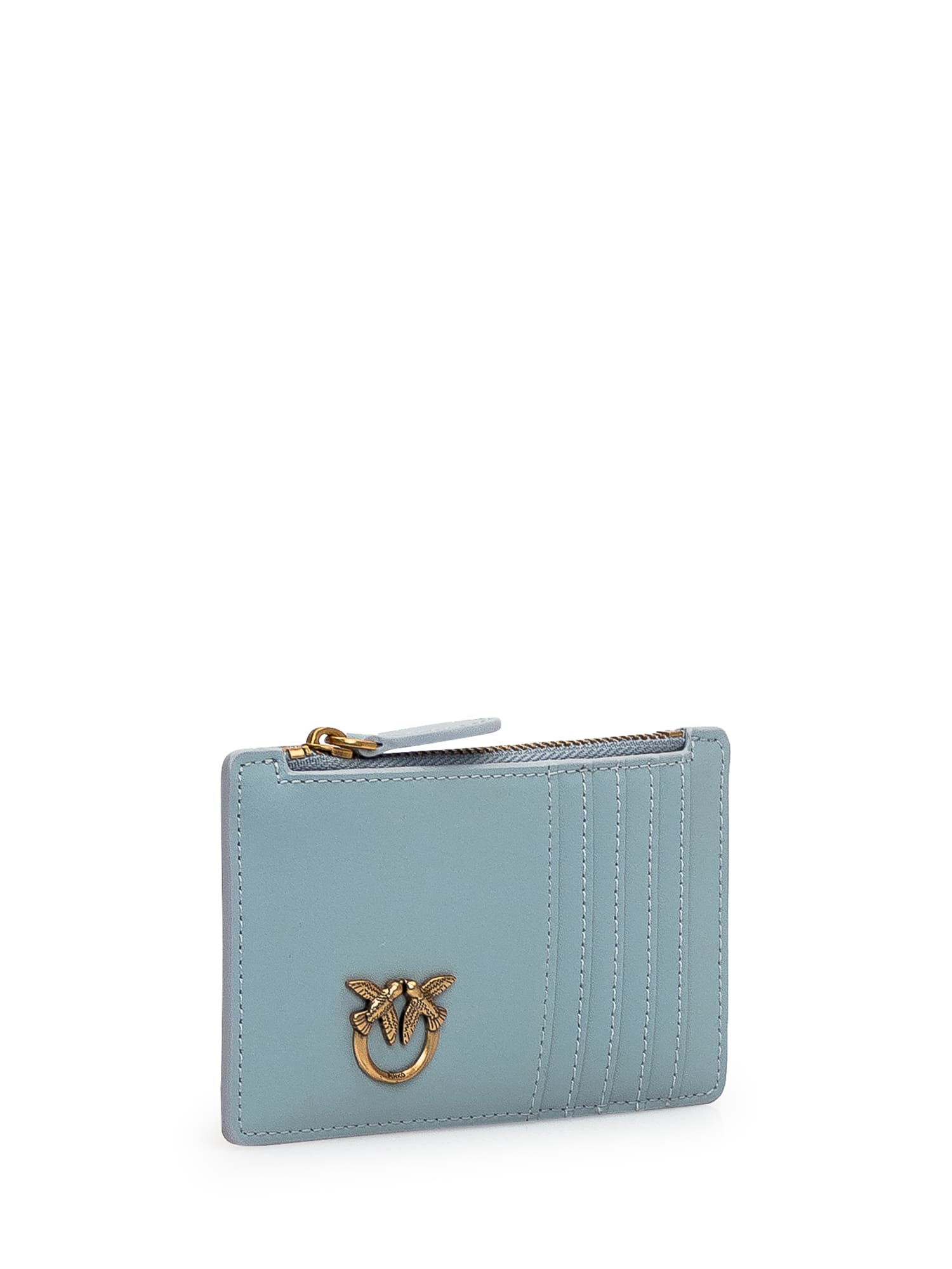 Shop Pinko Cardholder With Logo In Light Blue