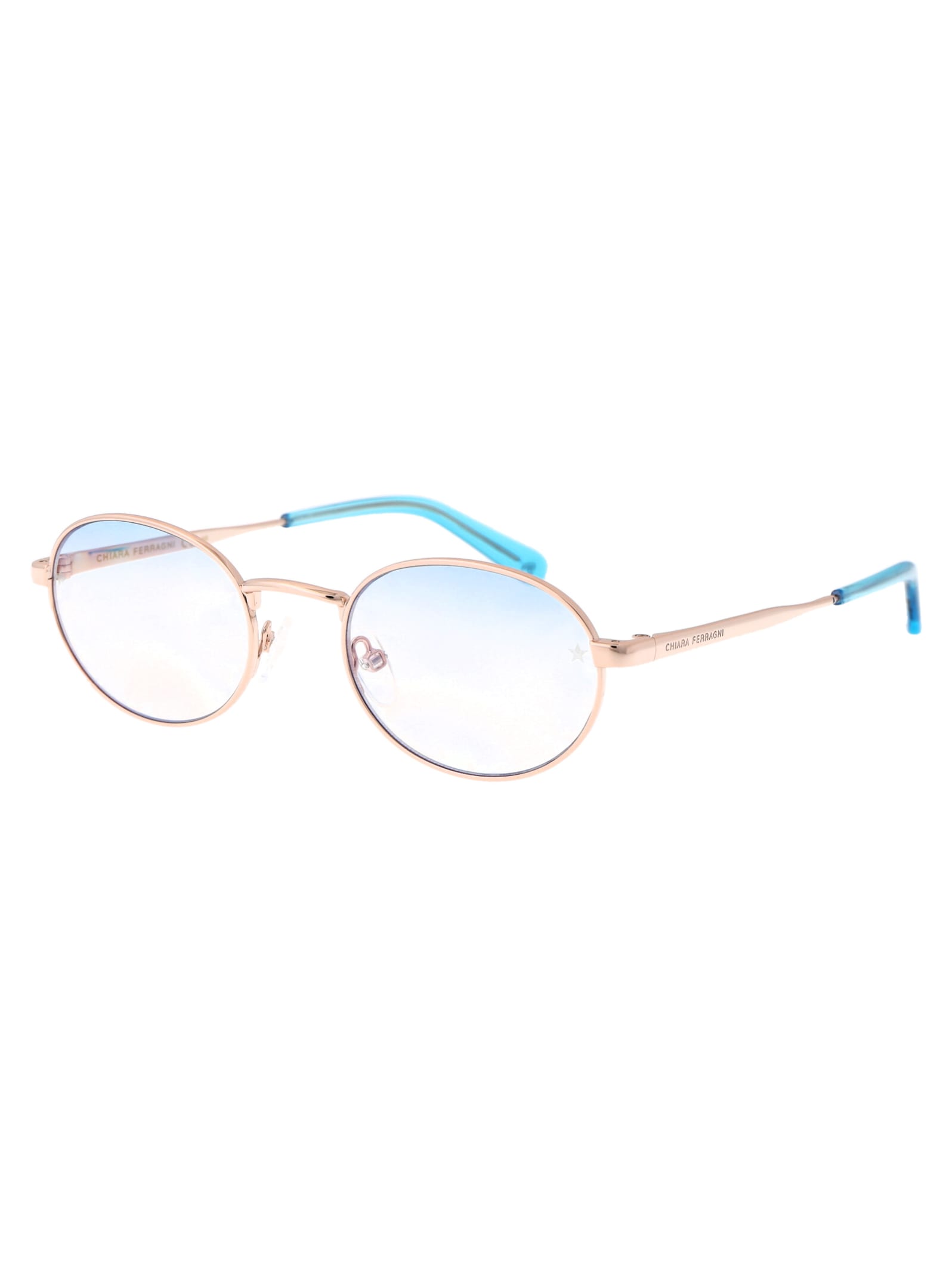 Shop Chiara Ferragni Cf 1024/bb Glasses In Lks Oro Blu