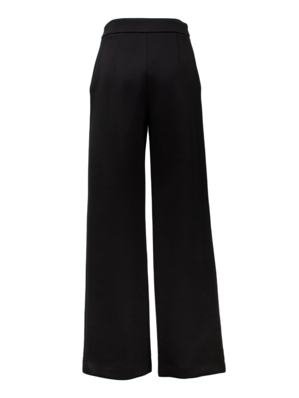 Shop Max Mara High Waist Straight Leg Pants  In Black